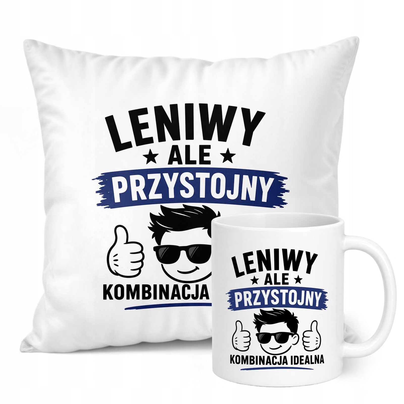 Zestaw Kubek Biały Poduszka Dzień Chłopaka Z Nadrukiem Prezent Upominek