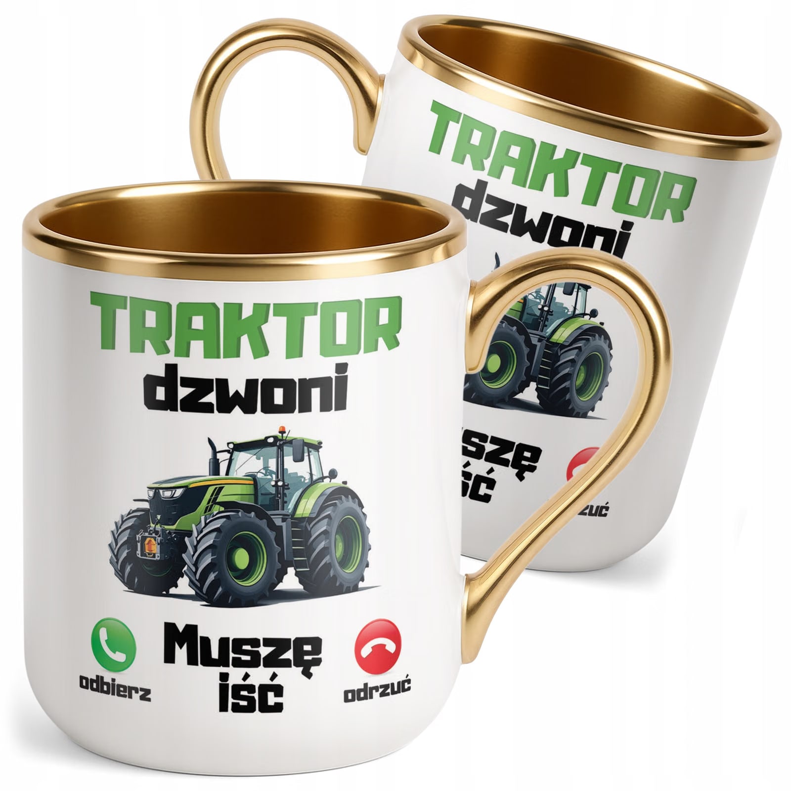 Kubek Premium Złoty Rolnik Dla Rolnika Traktor Zabawny Prezent