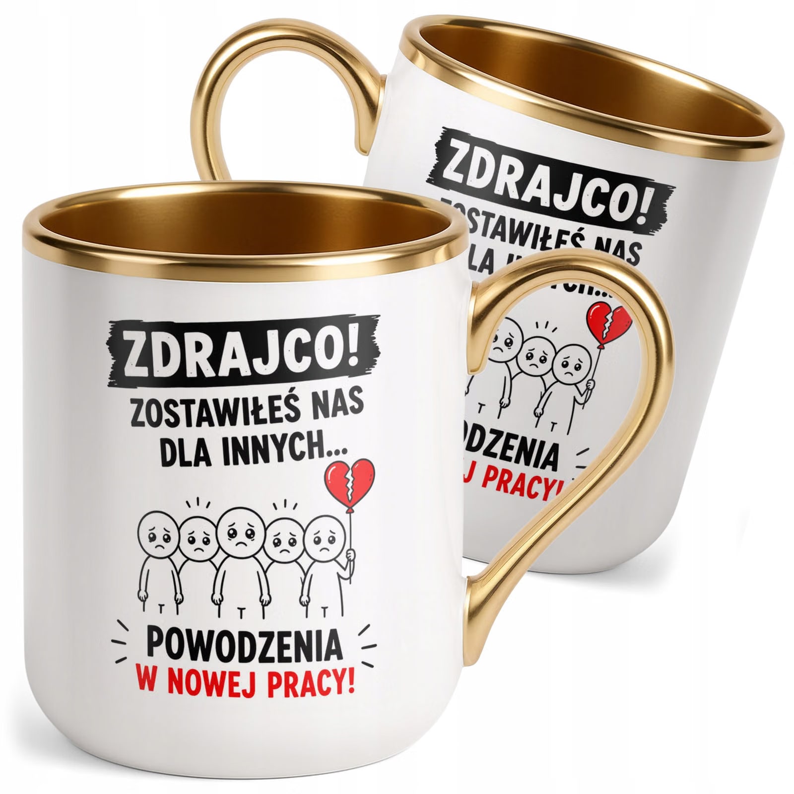 Kubek z nadrukiem Premium Złoty Pożegnanie Odejście z Pracy