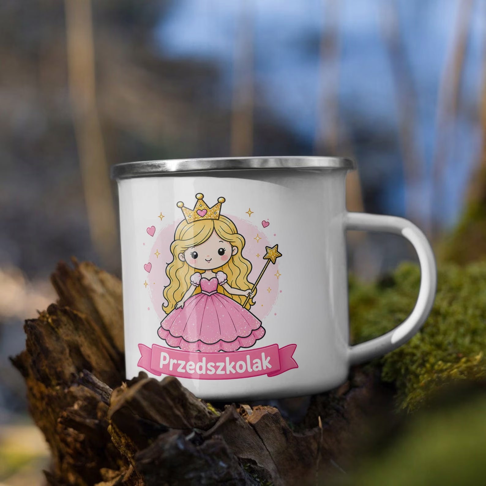 Zestaw Kubek Emaliowany Poduszka Z Nadrukiem Przedszkolak Szkoła Prezent