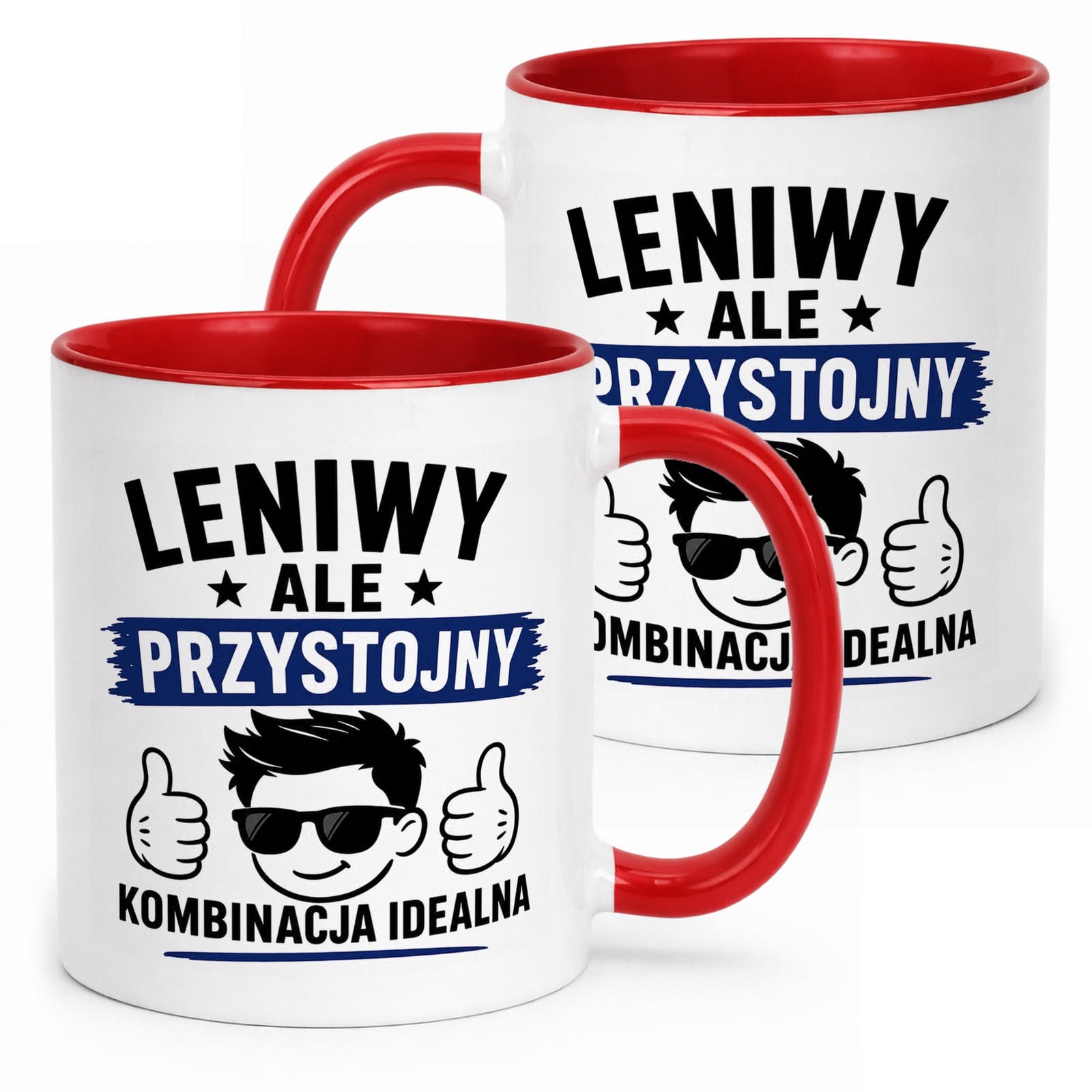 Czerwony Kubek z nadrukiem Dzień Chłopaka Mężczyzny Upominek Prezent