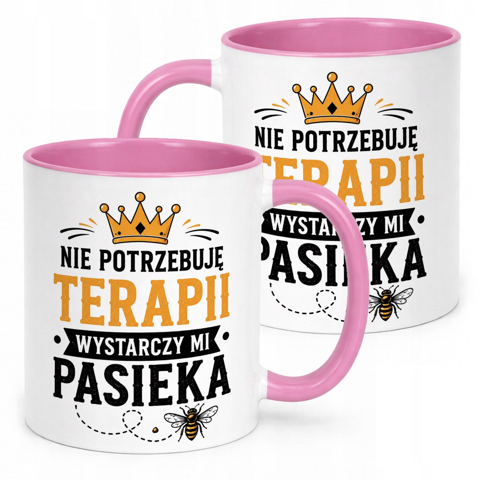 Różowy Kubek z nadrukiem Dla Pszczelarza Szef Pasieki Upominek Prezent