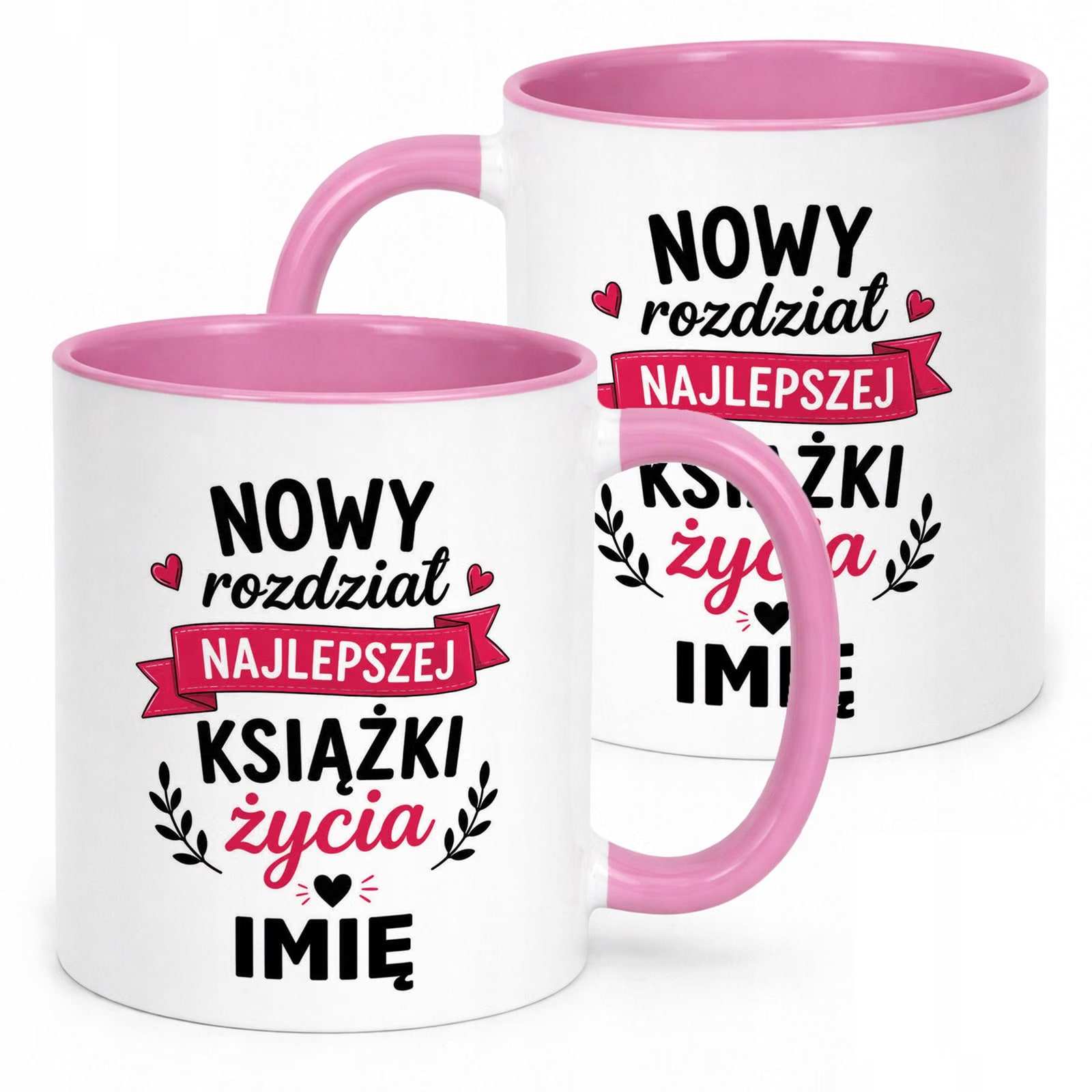 Kubek Różowy Personalizowany z Nadrukiem Emerytura Dla Emerytki Prezent