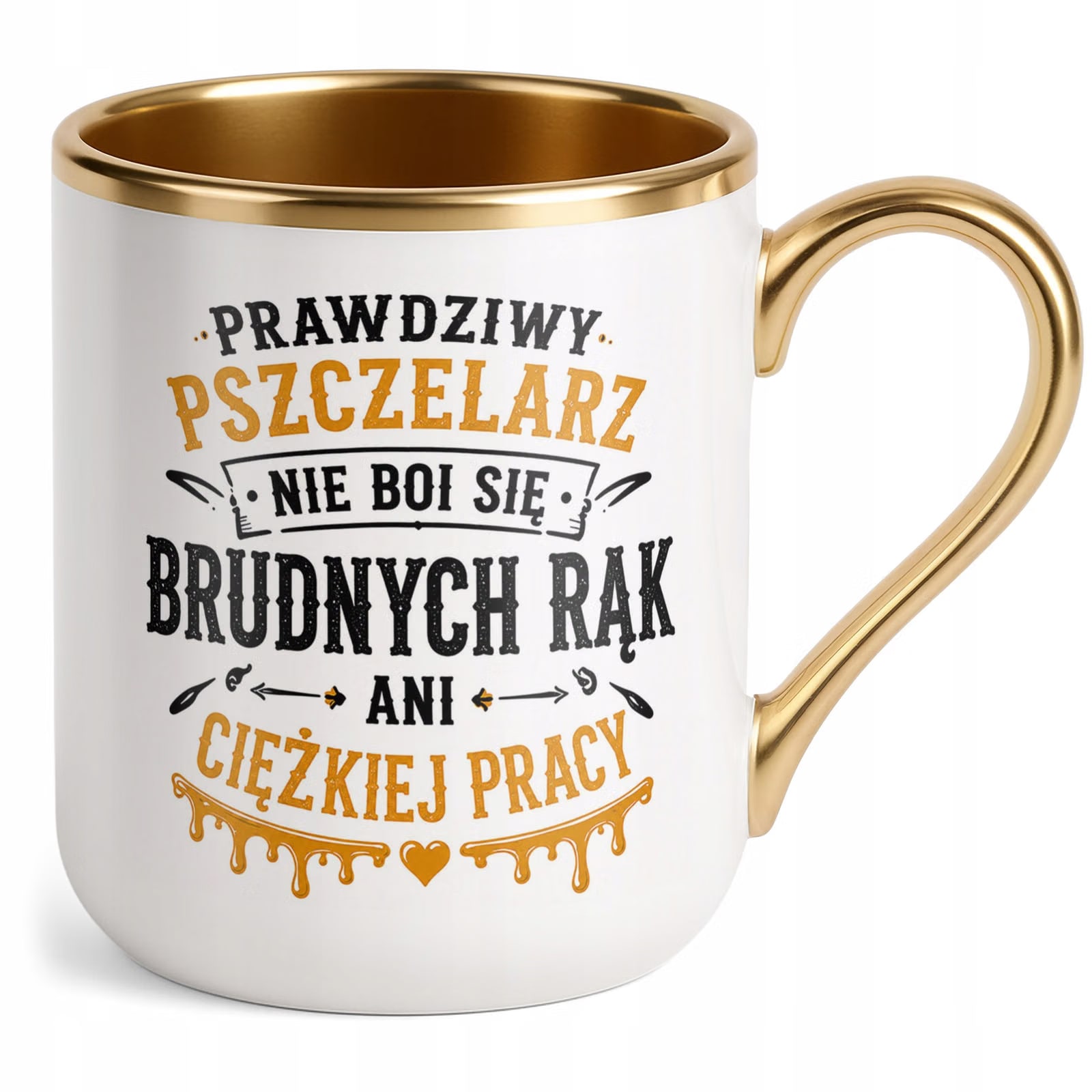Kubek z nadrukiem Premium Złoty Dla Pszczelarza Szef Pasieki Prezent