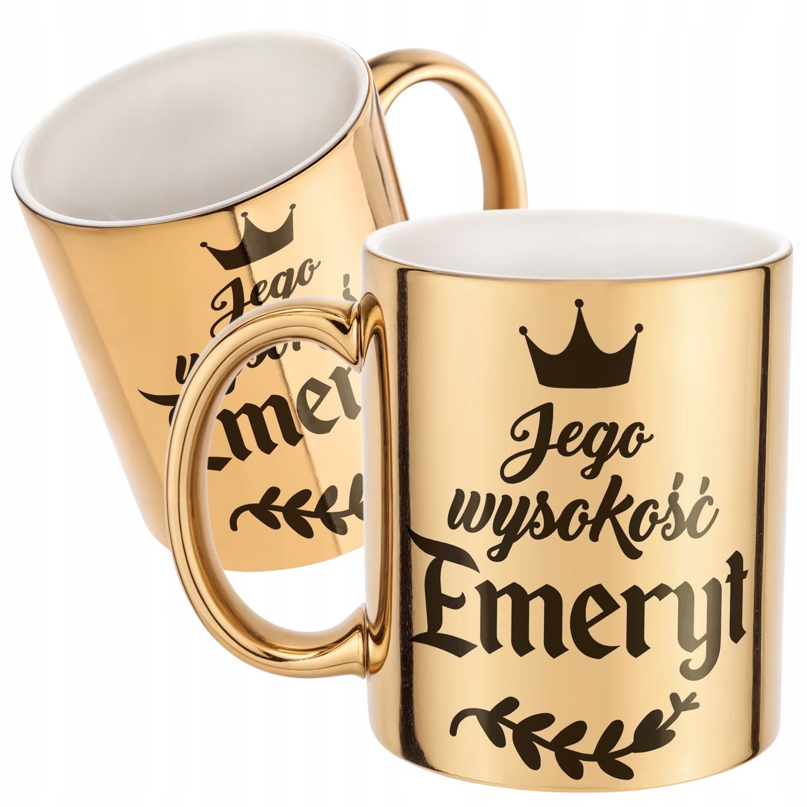 Złoty Kubek ceramiczny z okazji Emerytury Dla Emeryta Prezent Upominek