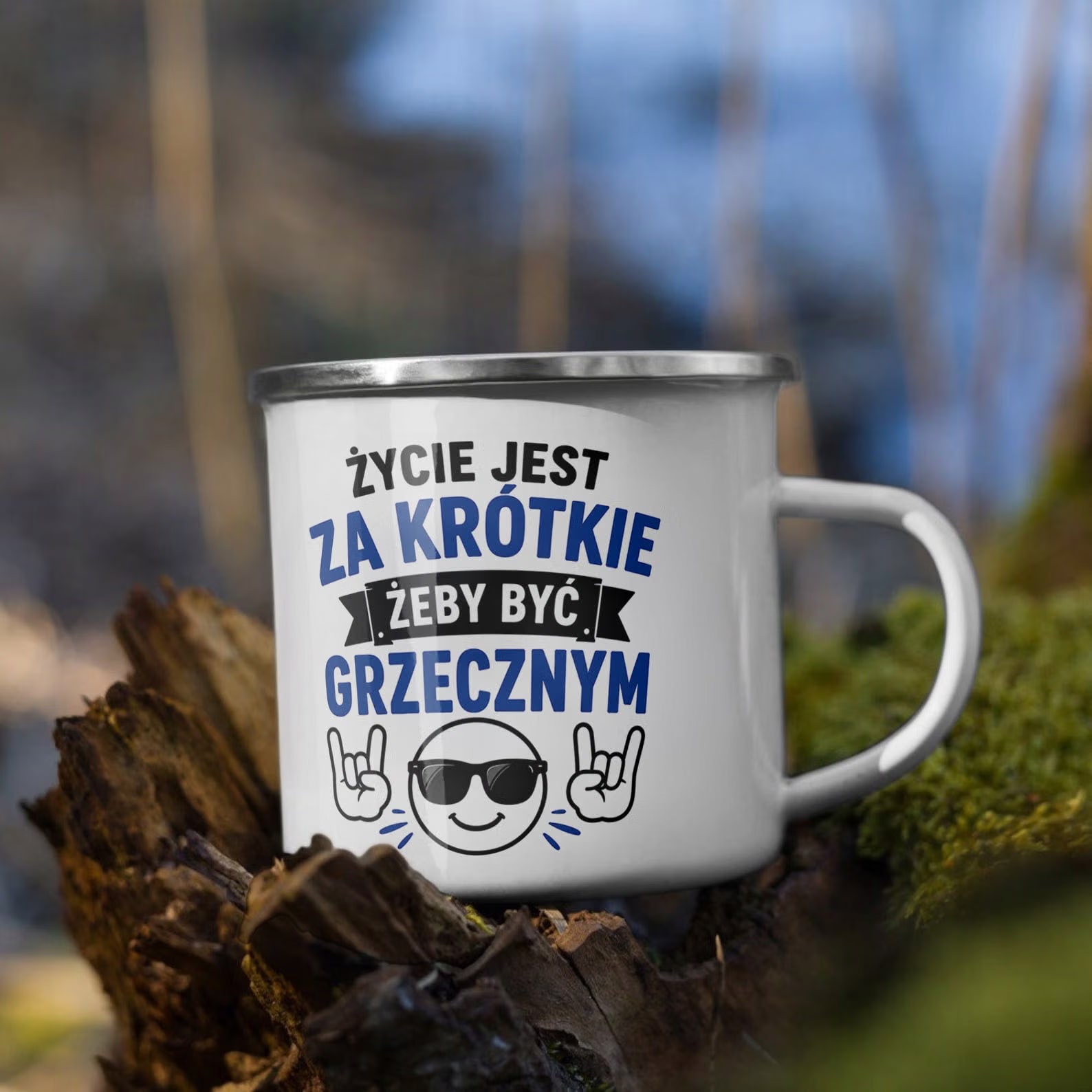 Zestaw Kubek Emaliowany Poduszka Dzień Chłopaka Z Nadrukiem