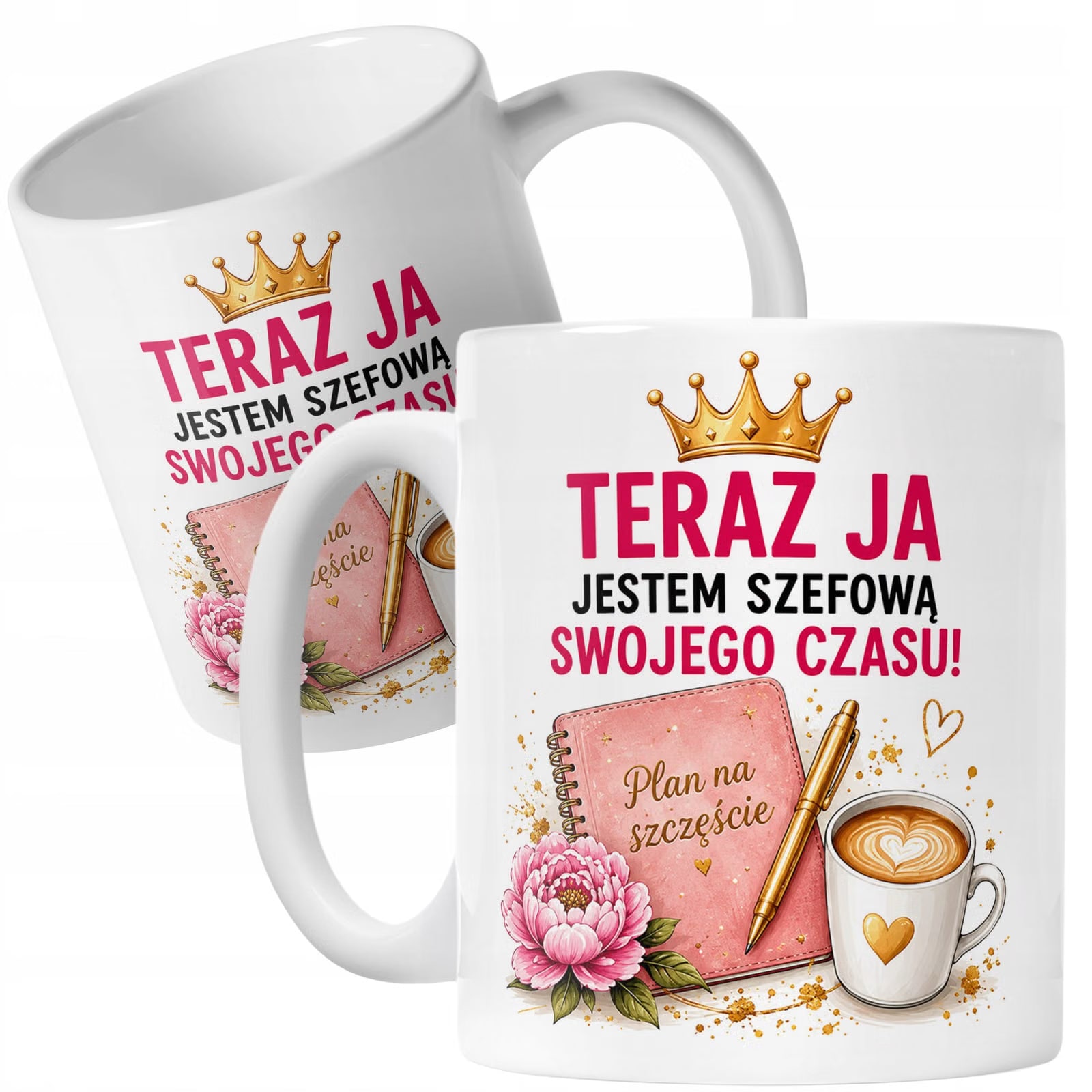 Biały Kubek z nadrukiem Emerytura Dla Emerytki Upominek Prezent