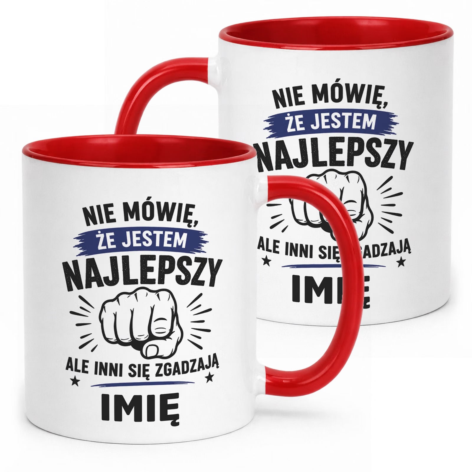 Czerwony Kubek personalizowany z nadrukiem Dzień Chłopaka Mężczyzny Prezent