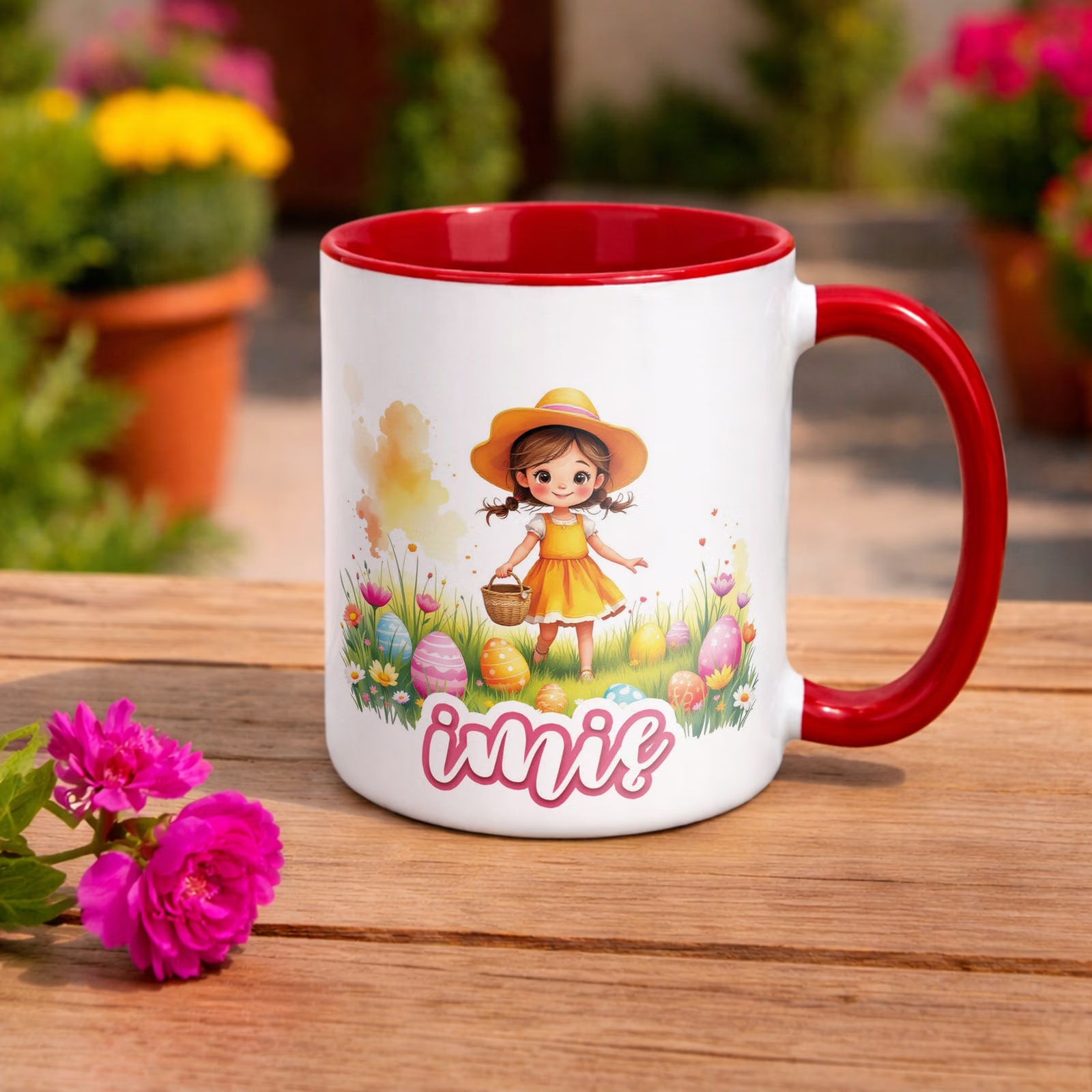 Kubek Czerwony Personalizowany Wielkanoc Prezent Pisanki Wiosna