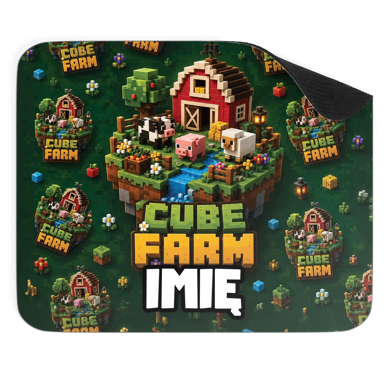 Zestaw personalizowany Kubek Różowy Podkładka pod mysz gra Cube Farm