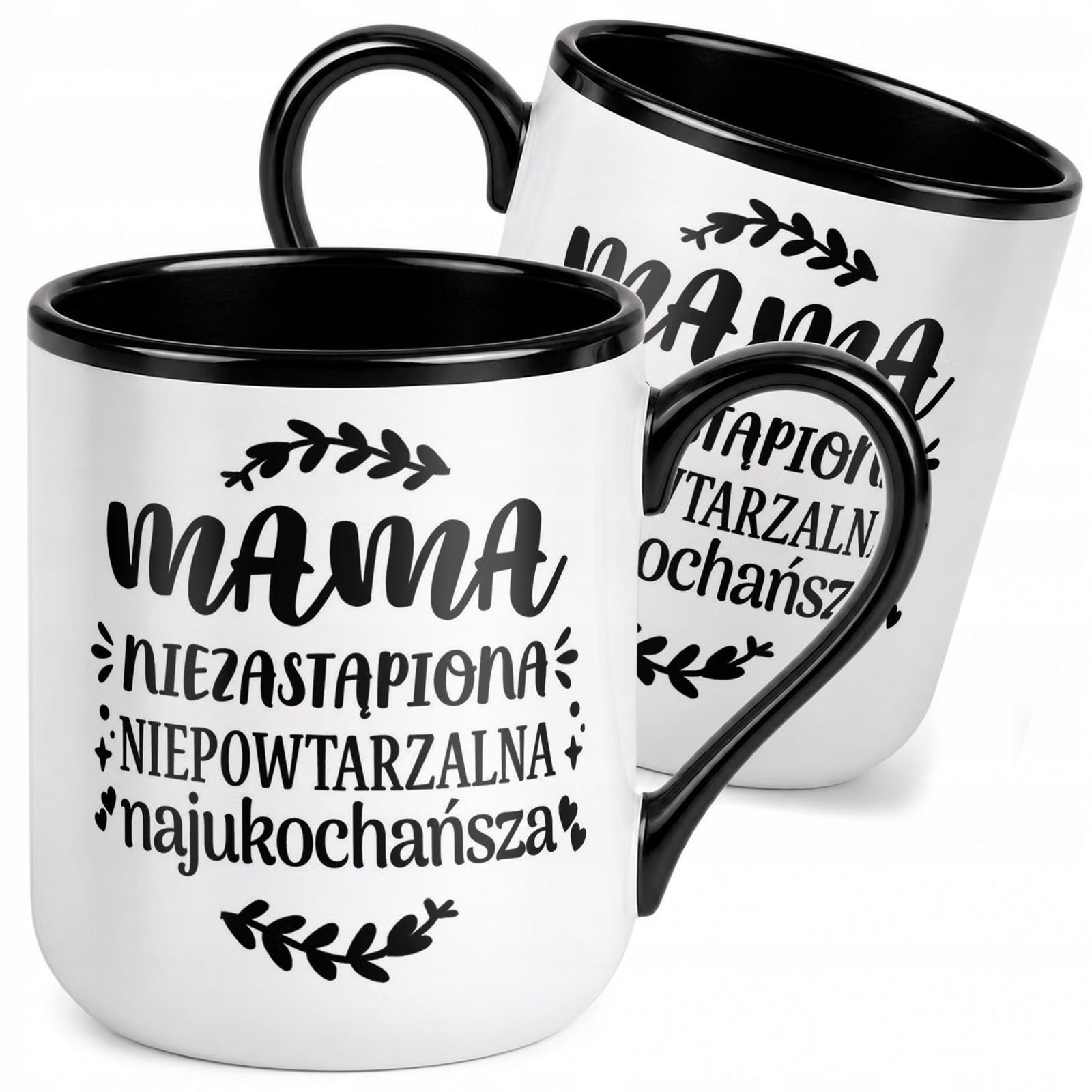 Kubek z nadrukiem Premium Czarny Dla Mamy Dzień Matki Upominek Prezent
