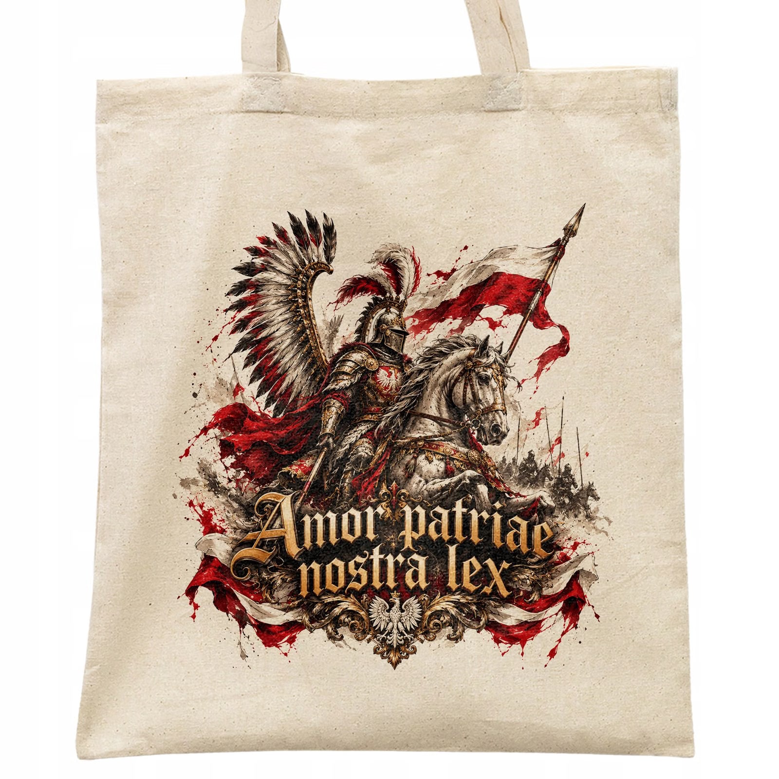 Torba shopper ecru patriotyczna święto niepodległości z nadrukiem