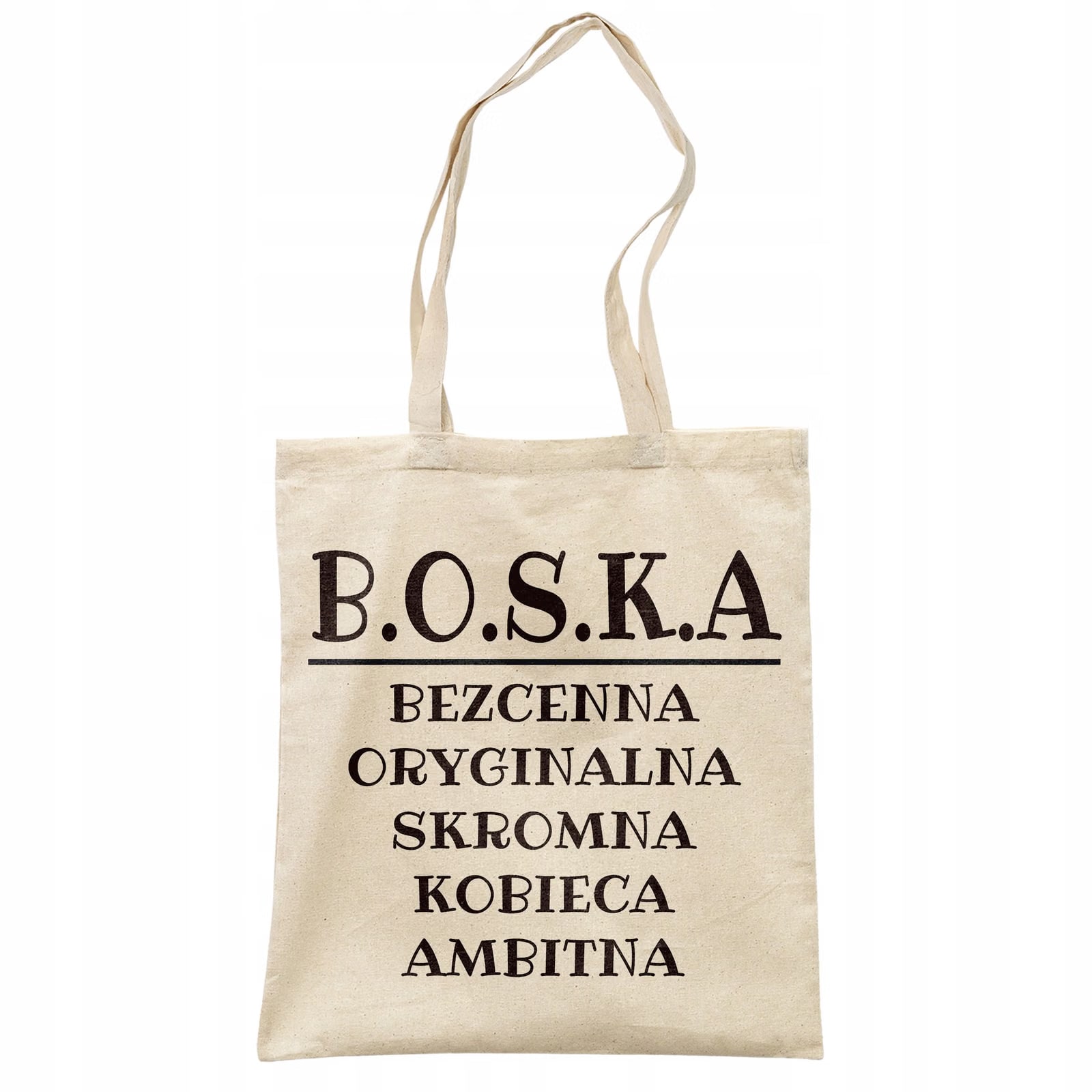 Torba bawełniana na zakupy B.O.S.K.A Zabawny Prezent