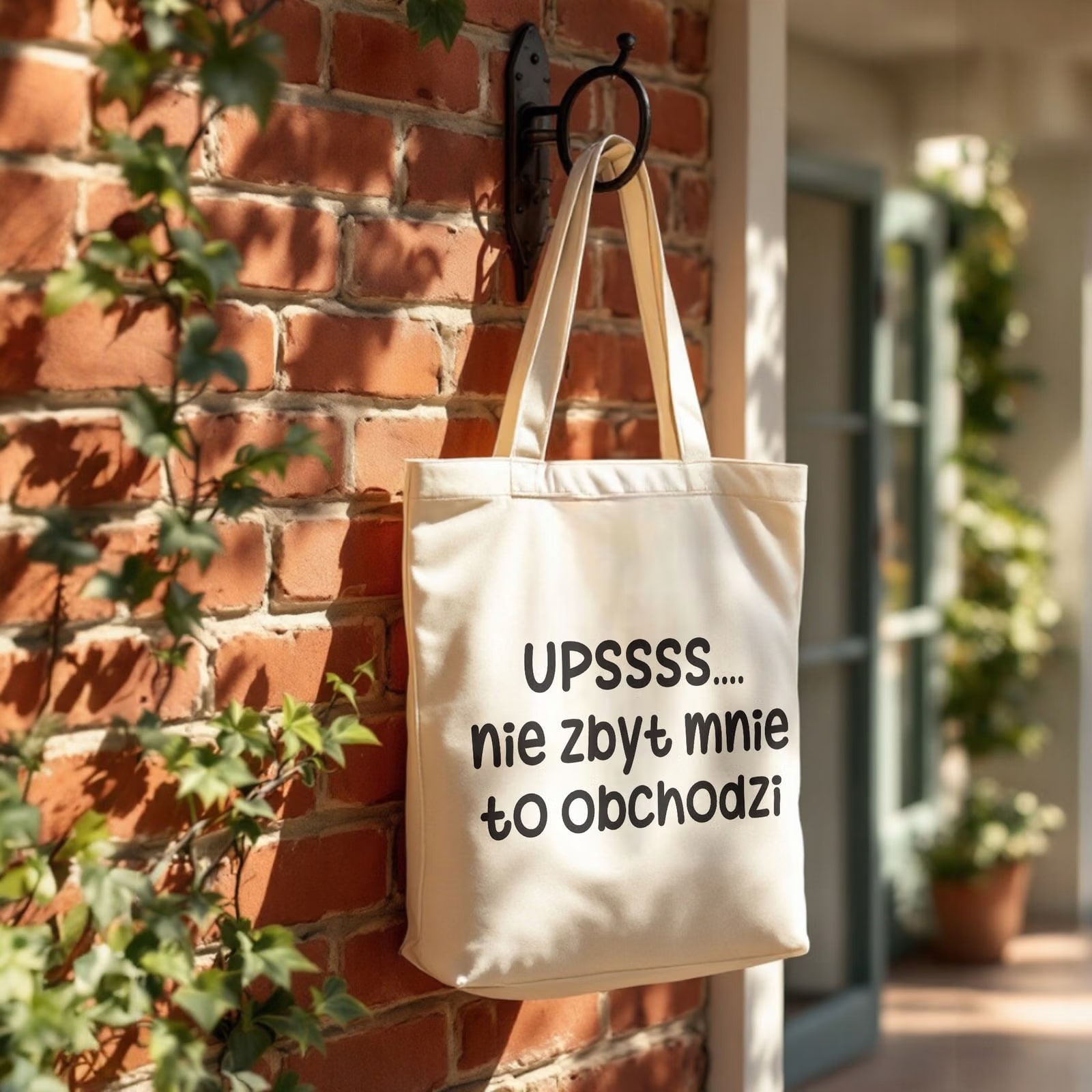Torba bawełniana premium Ups Nie Zbyt Mnie To Obchodzi Prezent