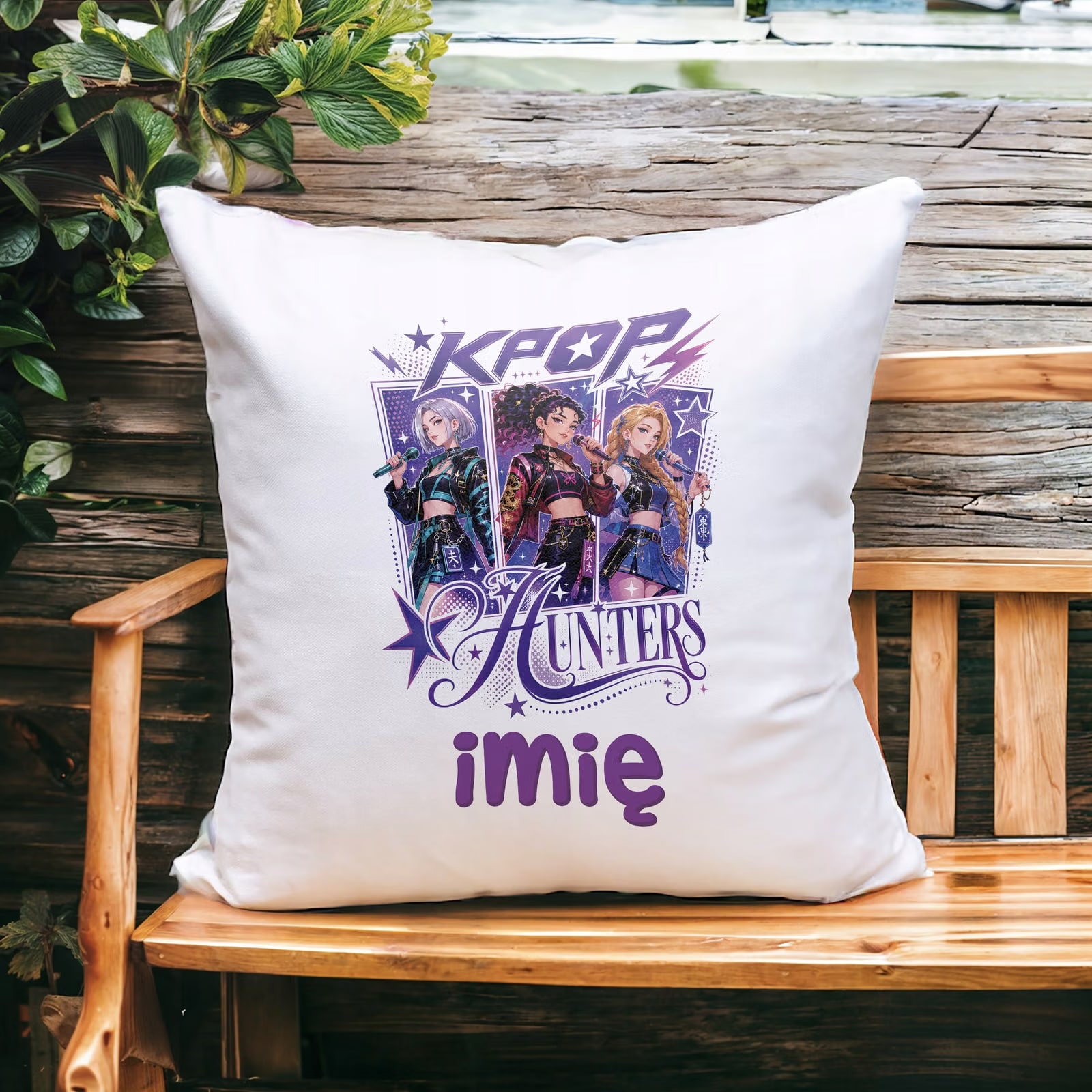 Poduszka Jasiek Personalizowana z nadrukiem 38x38cm ŁOWCZYNIE KPOP Prezent
