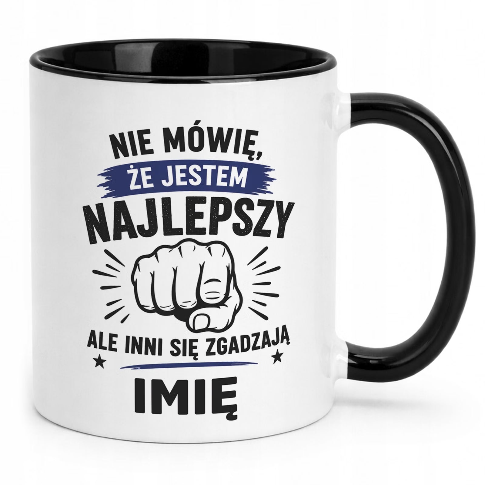Czarny Kubek personalizowany z nadrukiem Dzień Chłopaka Mężczyzny Prezent