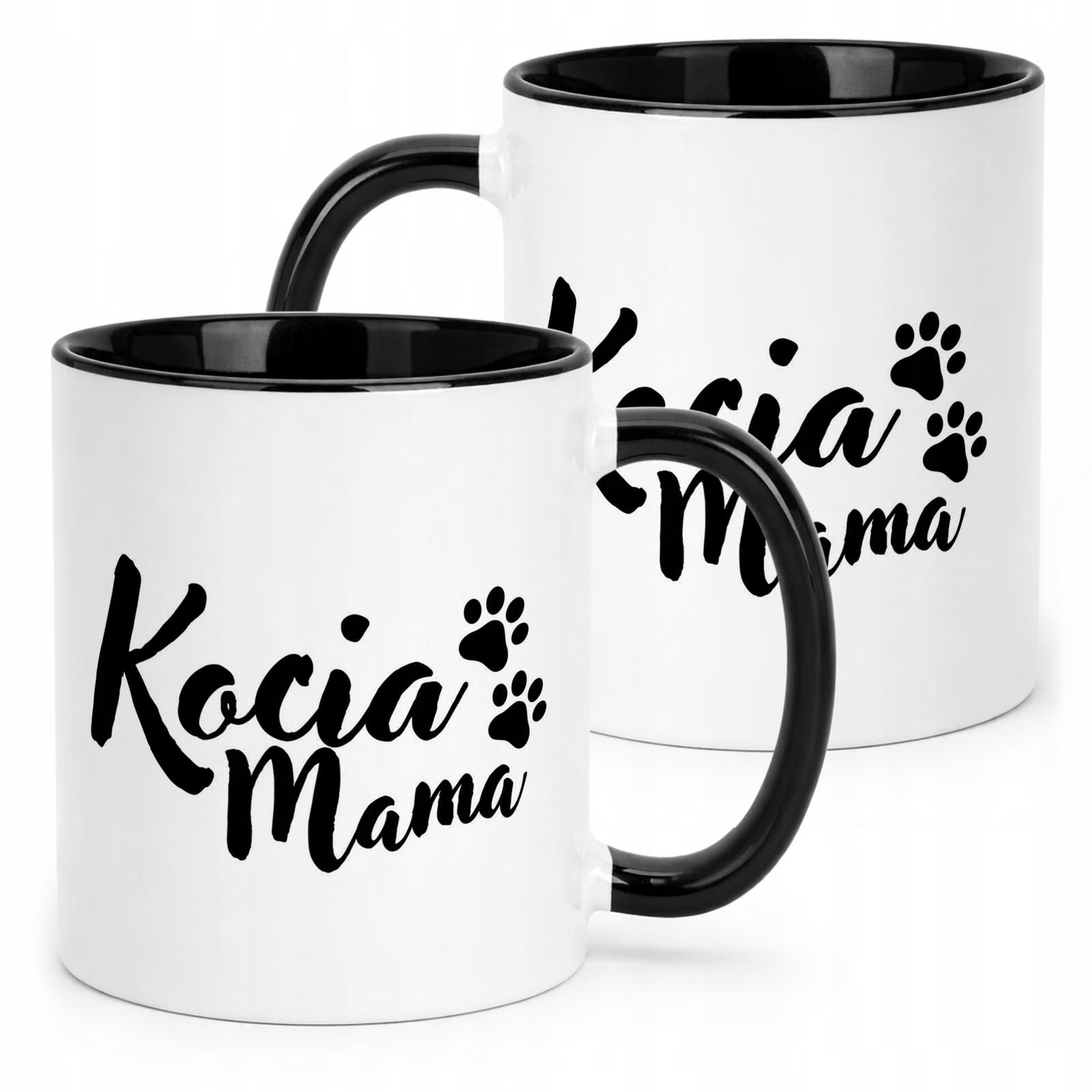 Kubek Czarny Kocia Mama Dla Posiadaczki Kota Prezent