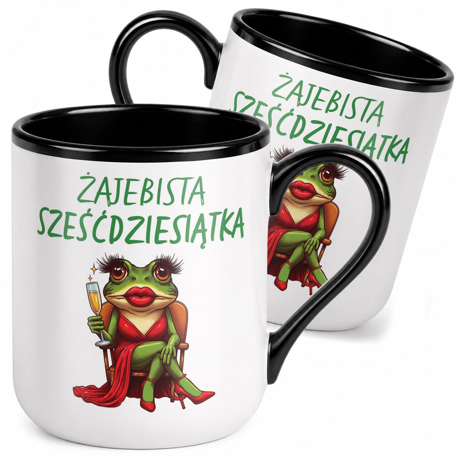Kubek z nadrukiem Premium Czarny Na 60 Urodziny Upominek Prezent