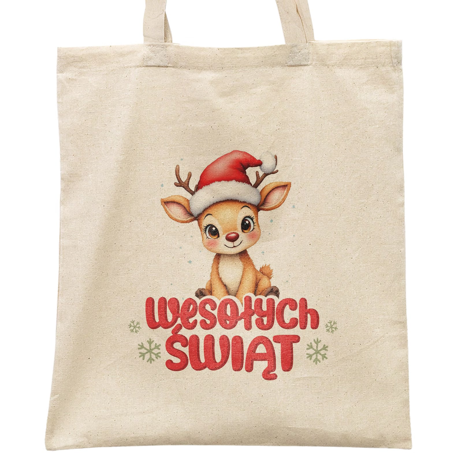 Torba shopper bawełniana święta boże narodzenie z nadrukiem prezent