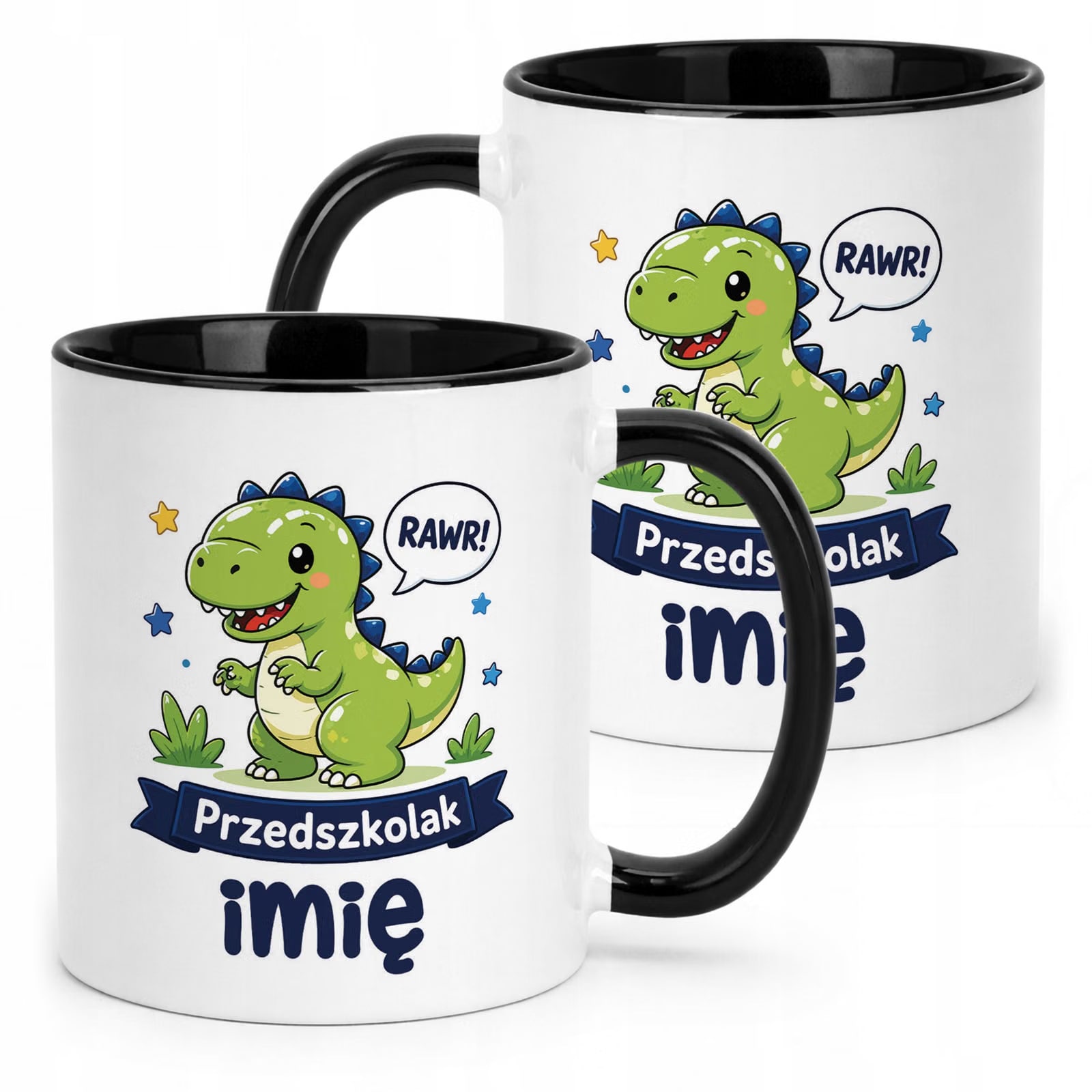 Kubek Czarny z nadrukiem personalizowany Przedszkolak Szkoła Dla Dzieci