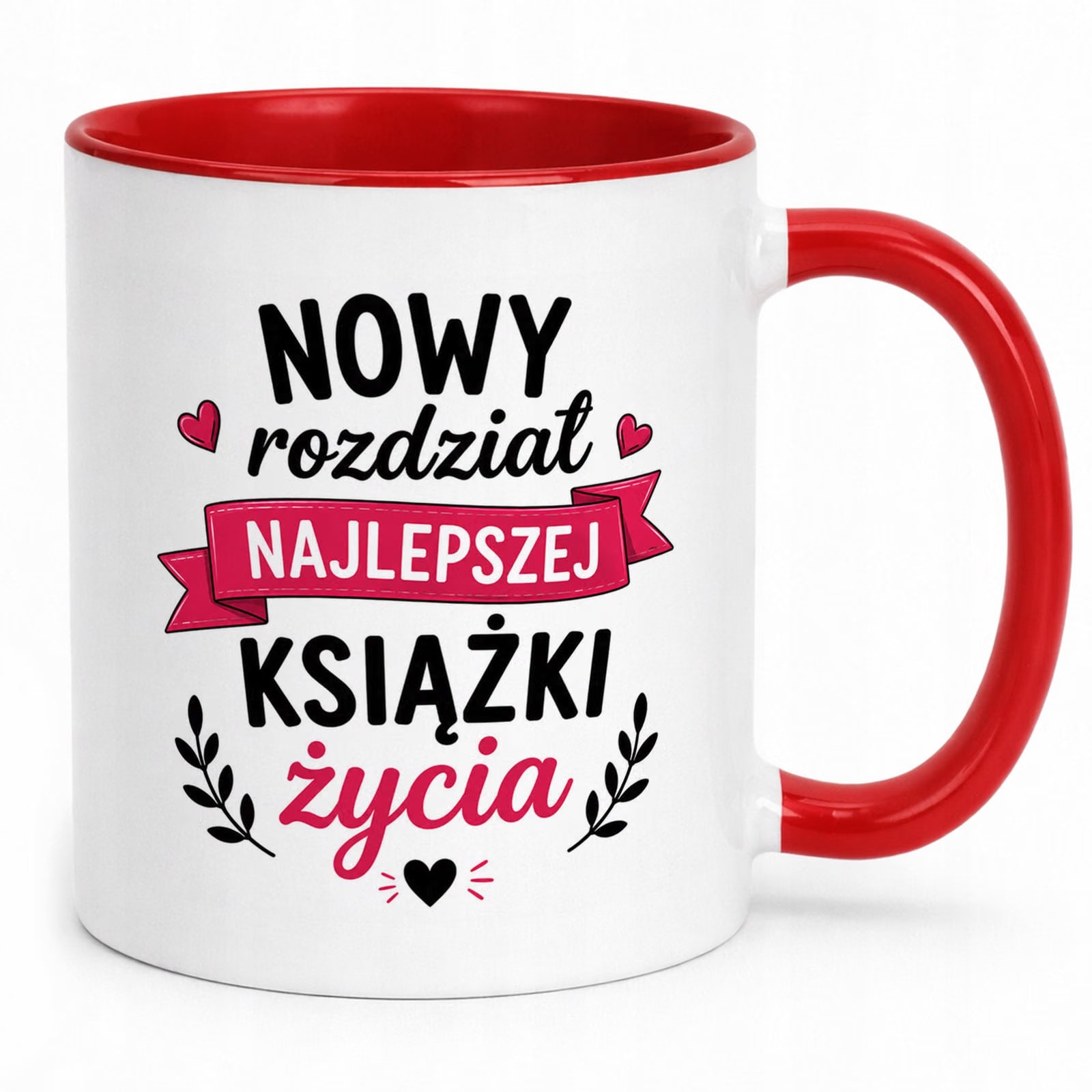 Kubek Czerwony z nadrukiem Emerytura Dla Emerytki Upominek Prezent