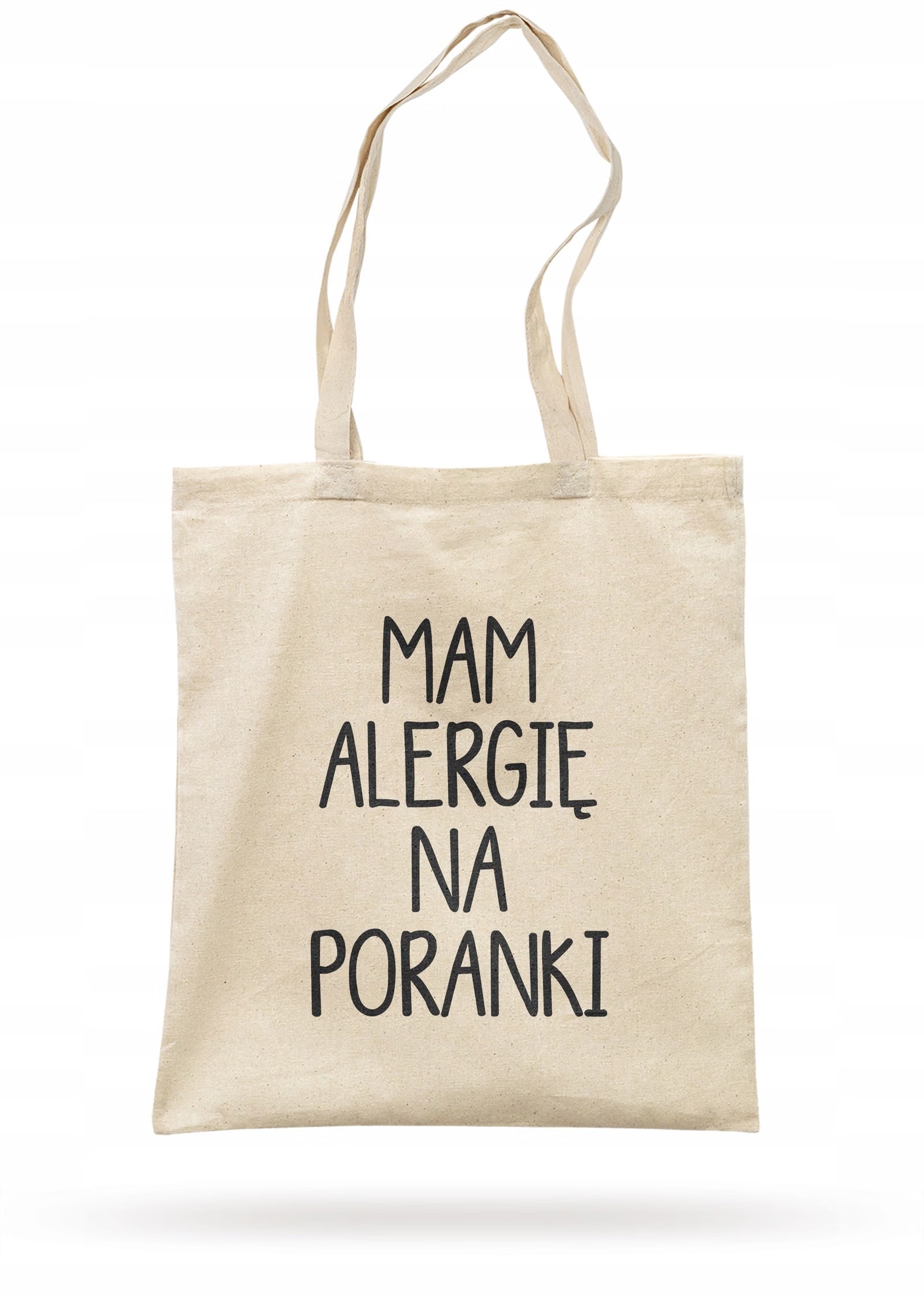 Torba bawełniana z dnem materiałowa na zakupy Mam Alergię Na Poranki