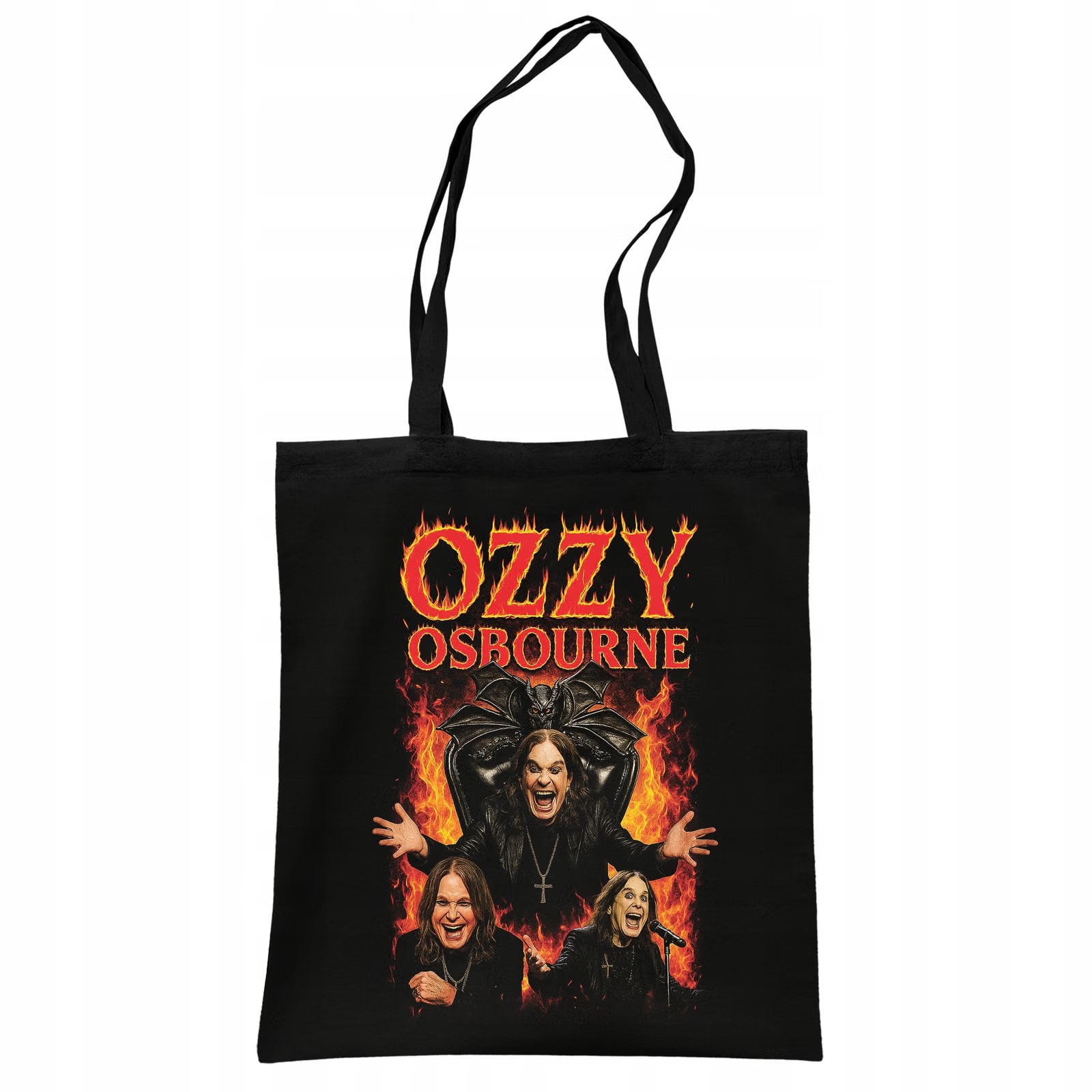 Torba bawełniana czarna na zakupy Ozzy Osbourne Black Sabbath
