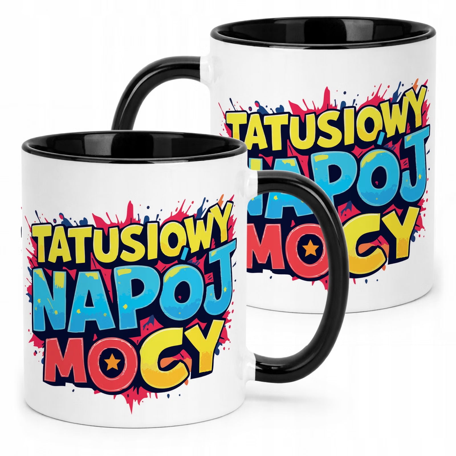 Kubek Czarny Dzień Ojca Dla Taty Tatusiowy Napój Mocy Prezent