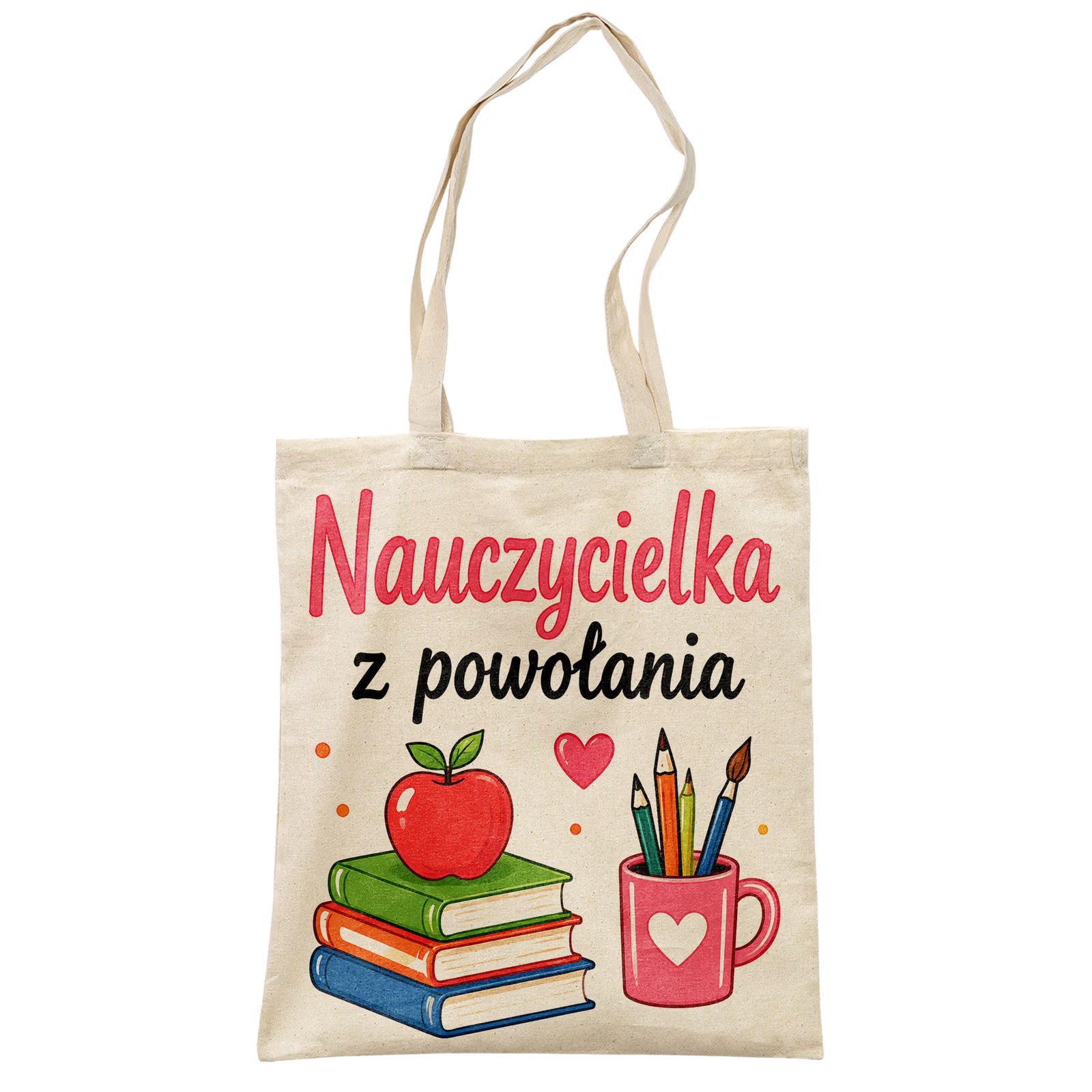 Torba shopper bawełniana Dzień Nauczyciela na zakupy z nadrukiem prezent