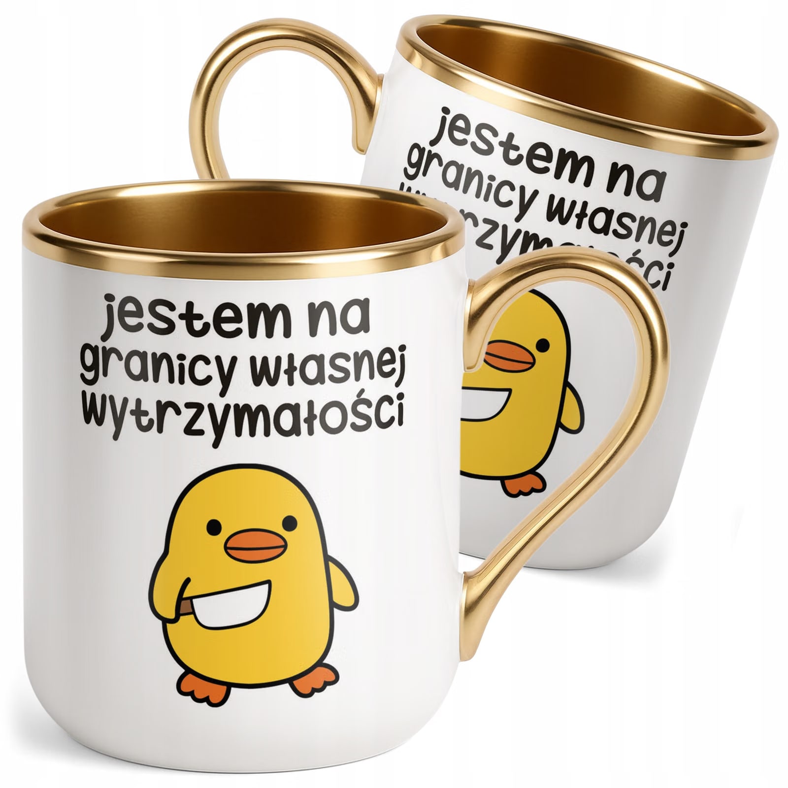Kubek Premium Złoty Jestem Na Granicy Śmieszny Zabawny Prezent