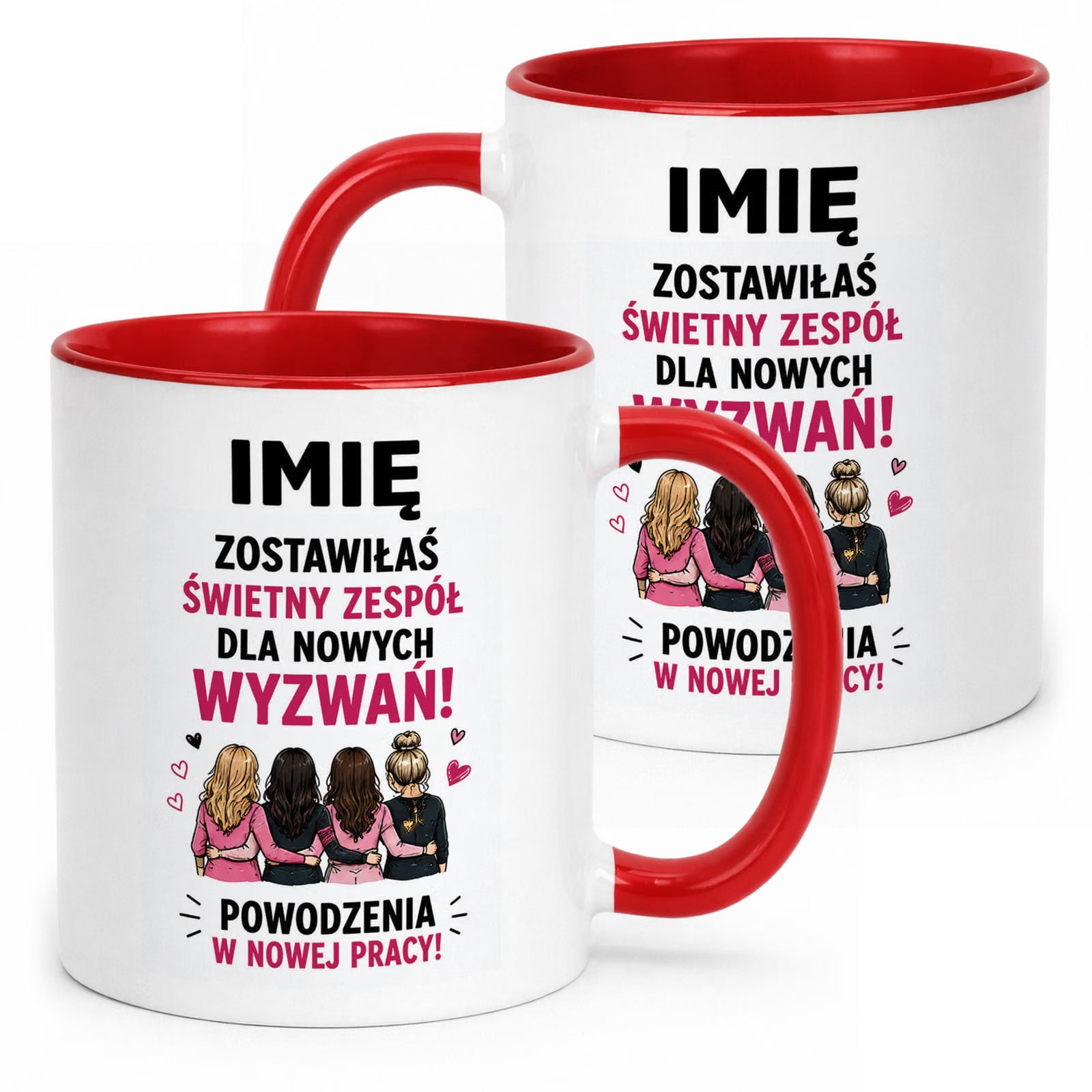 Kubek Czerwony Personalizowany z Nadrukiem Pożegnanie Odejście z Pracy