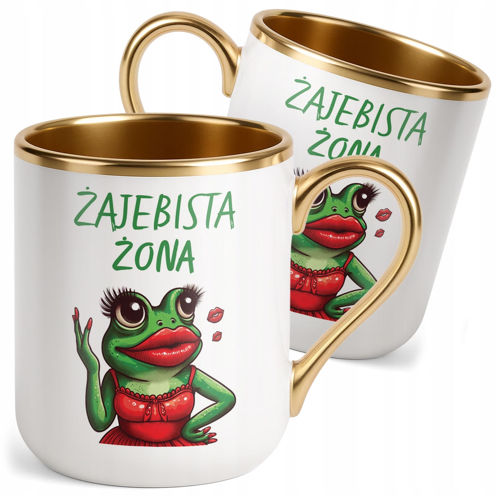 Kubek Premium Złoty Żajebista Żona Dzień Kobiet Prezent Upominek