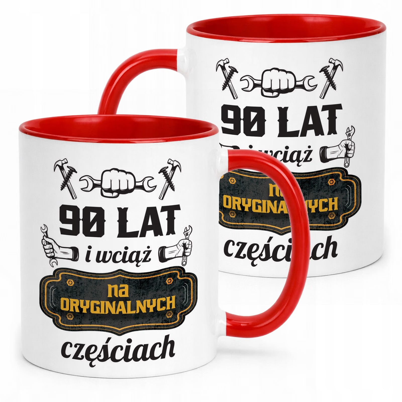Kubek Czerwony Na Oryginalnych Urodziny 90 Prezent Upominek