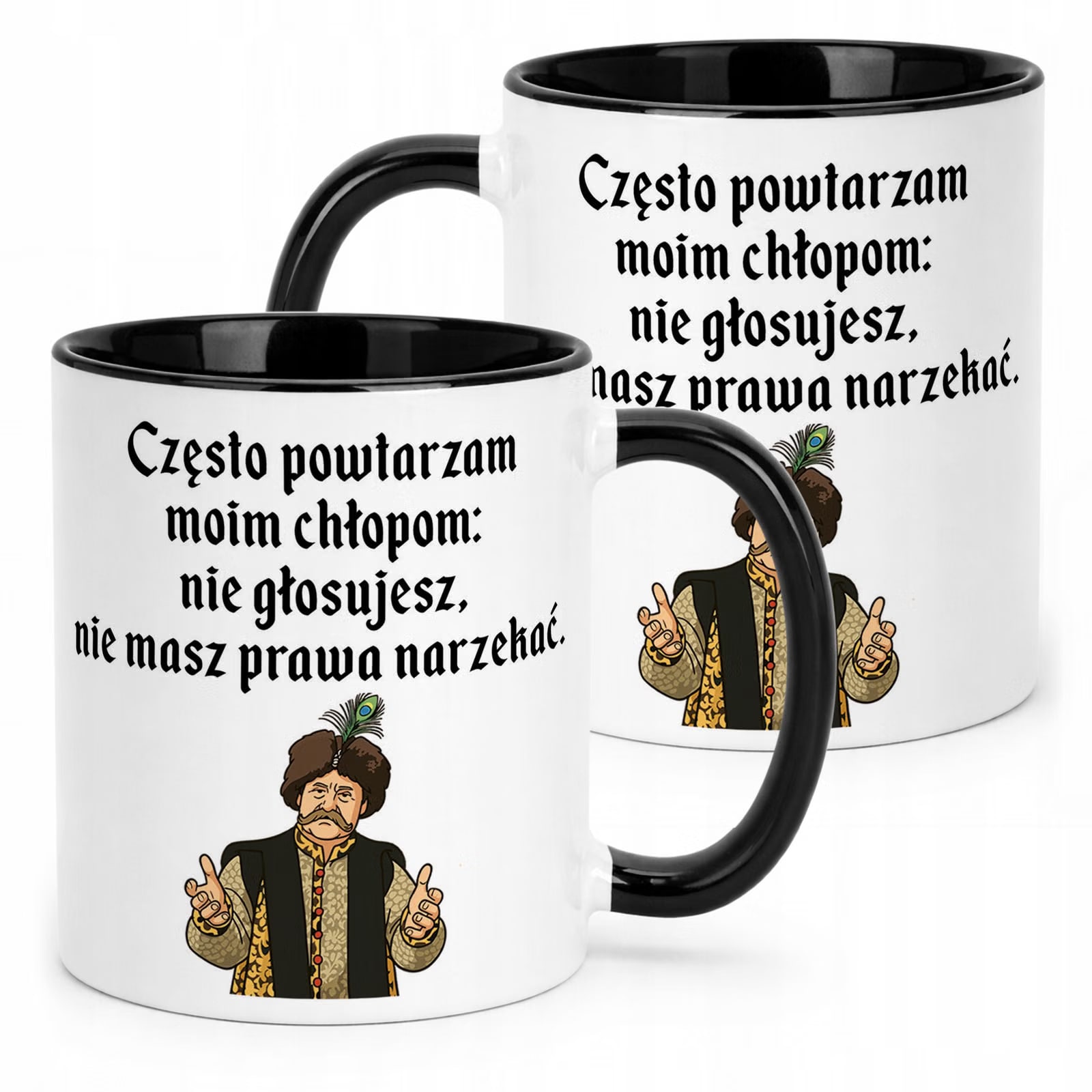 Kubek Czarny 1670 Często Powtarzam Moim Chłopom Jan Paweł Prezent