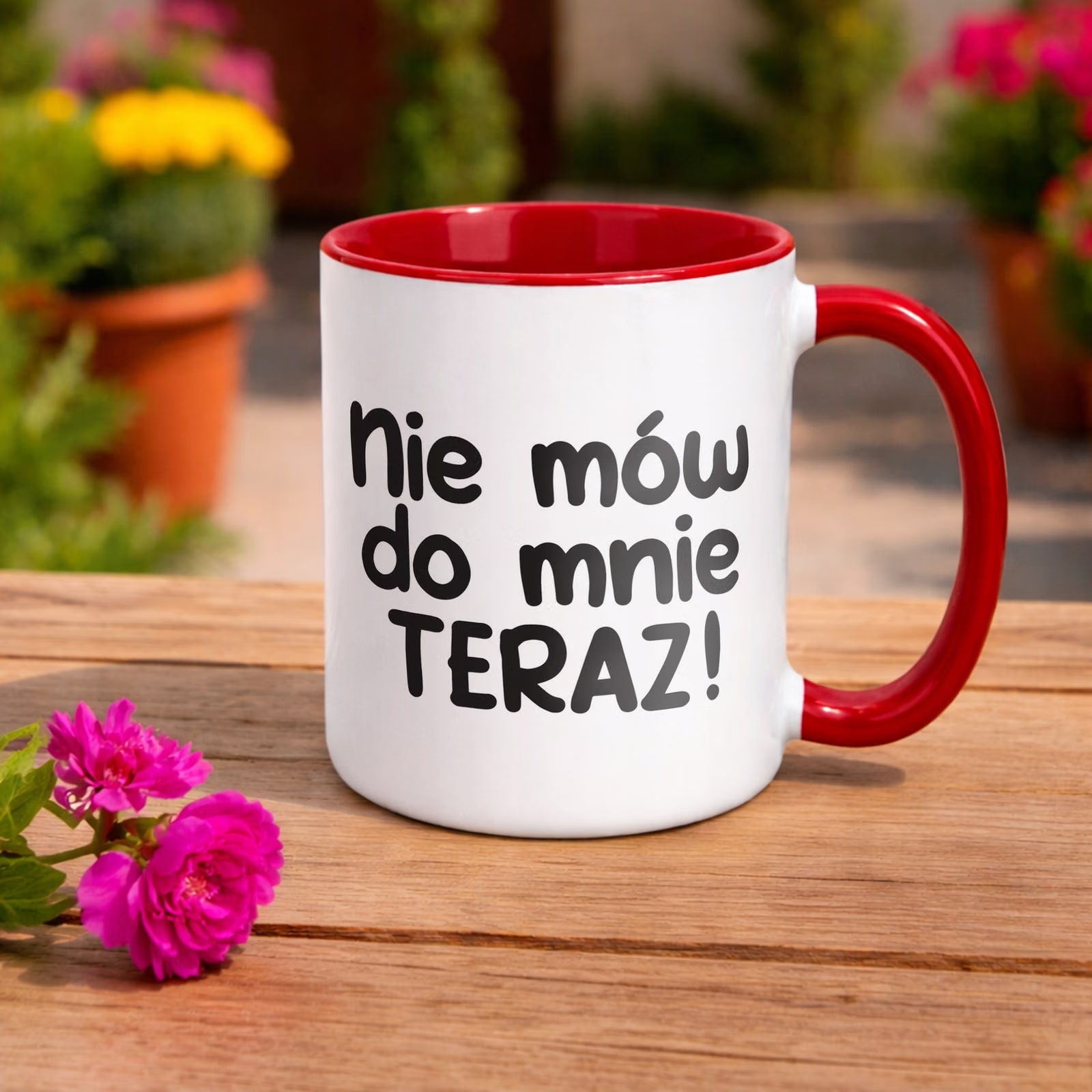 Kubek Czerwony Nie Mów Do Mnie Teraz Śmieszny Zabawny Prezent