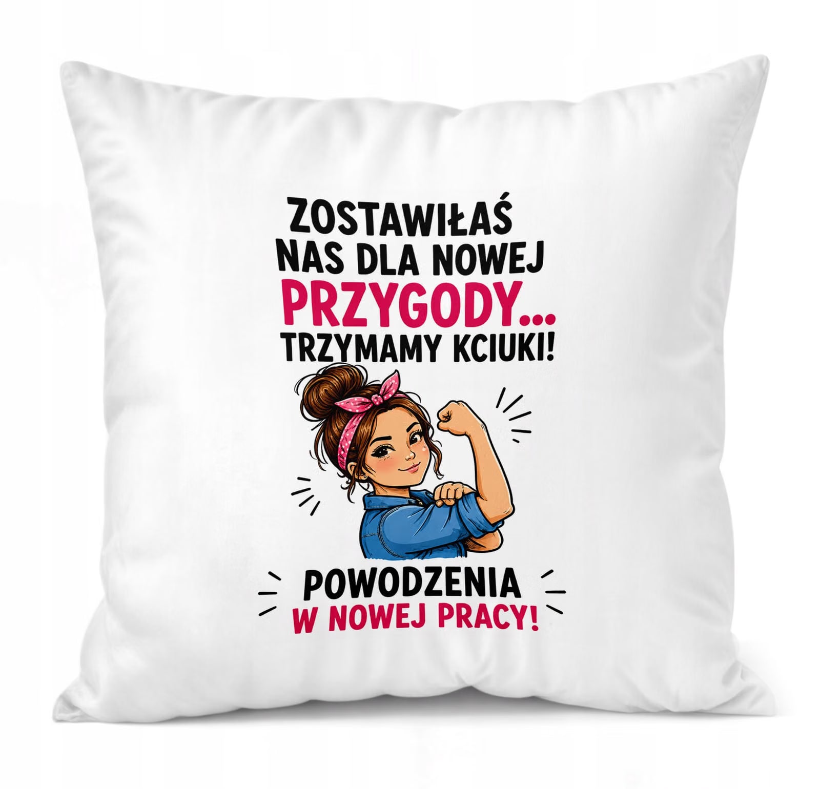 Poduszka Jasiek 38x38cm z Nadrukiem Odejście z Pracy Dla Koleżanki Prezent