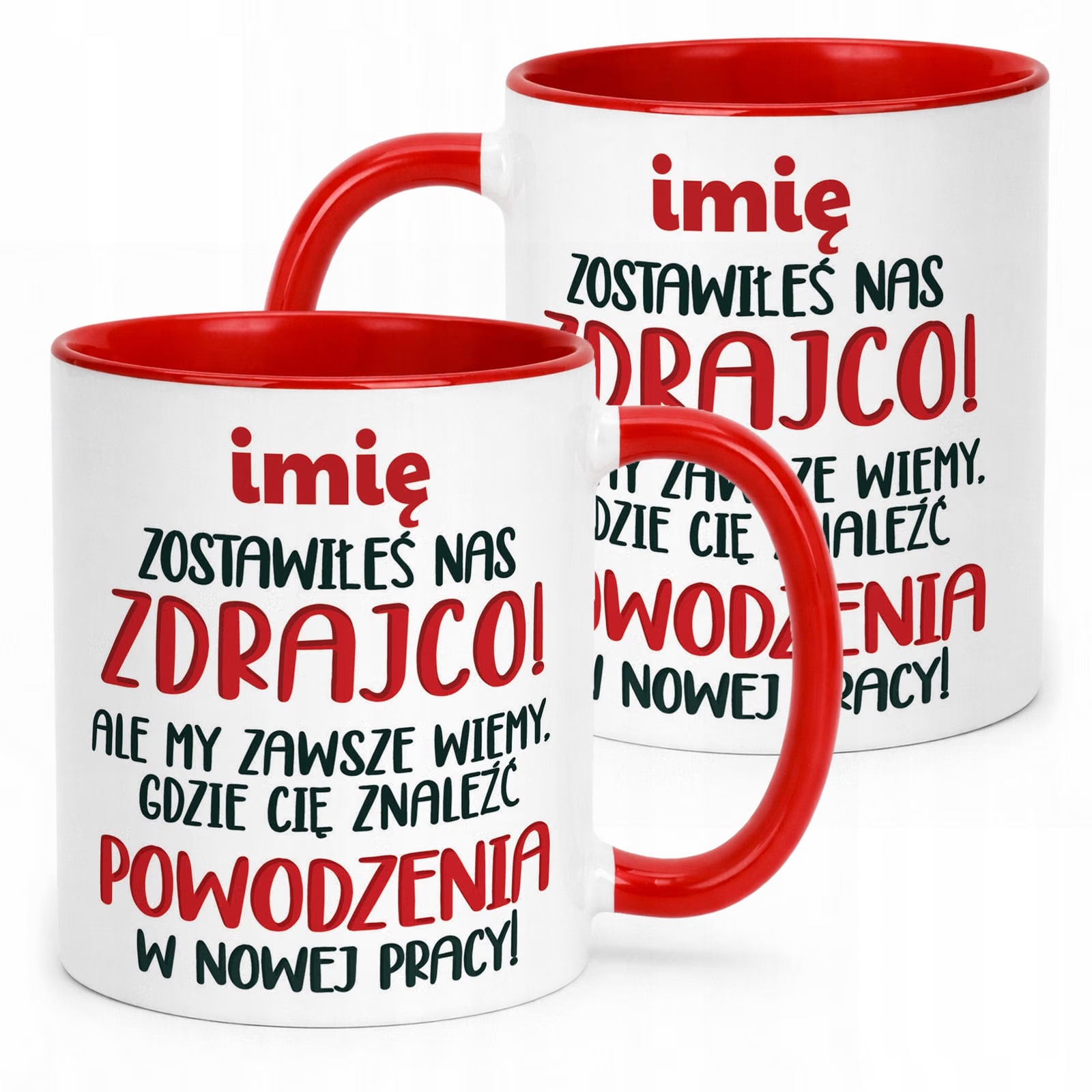 Kubek Czerwony Personalizowany Pożeganie Odejście z Pracy Dla Kolegi