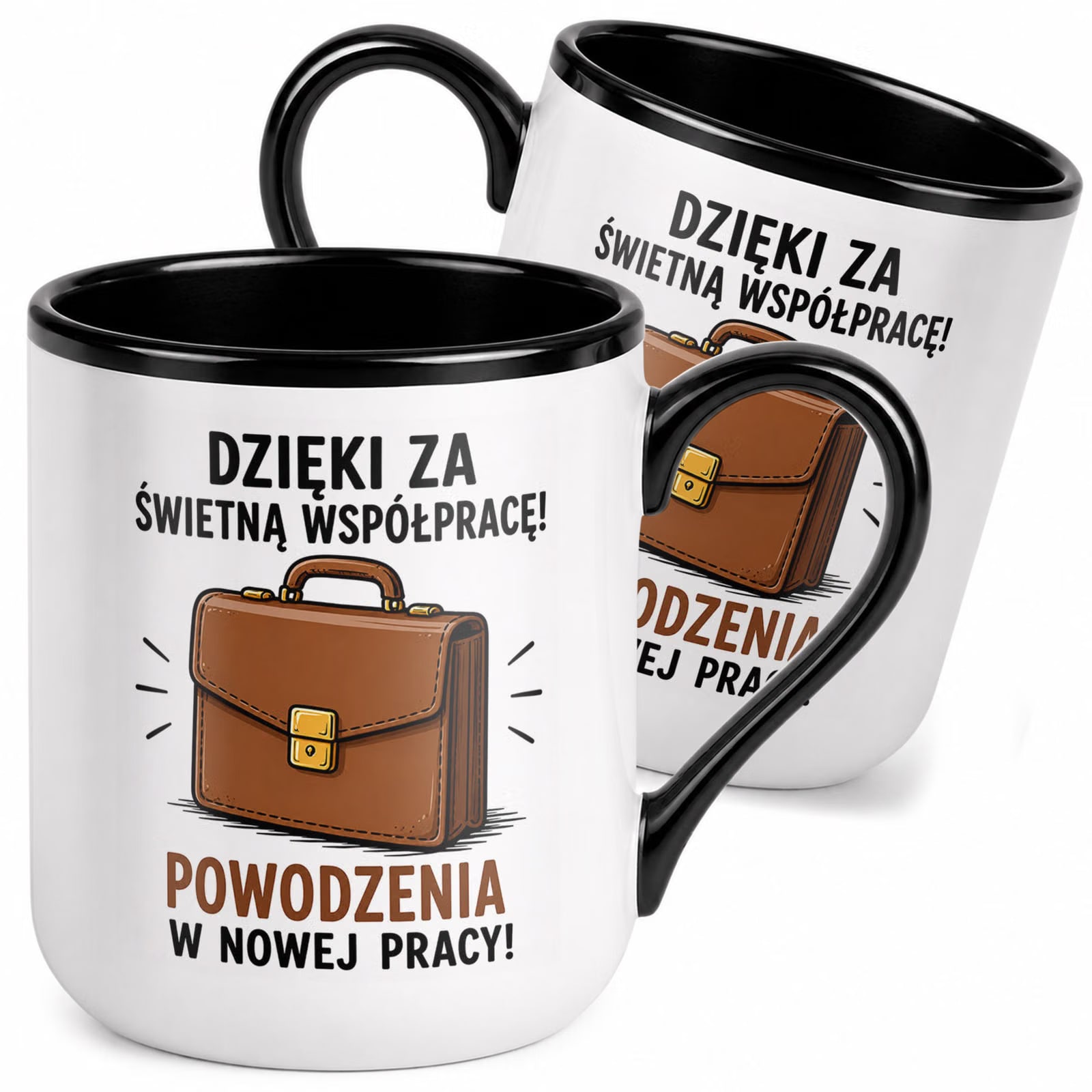 Kubek z nadrukiem Premium Czarny Pożegnanie Odejście z Pracy Prezent