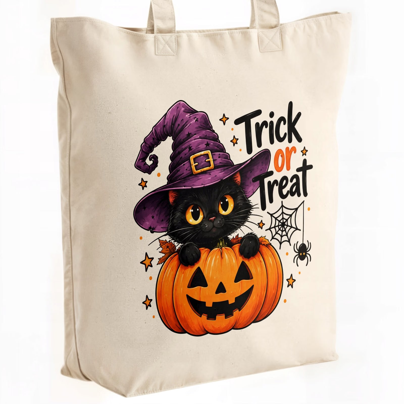 Torba shopper bawełniana premium halloween na zakupy z nadrukiem