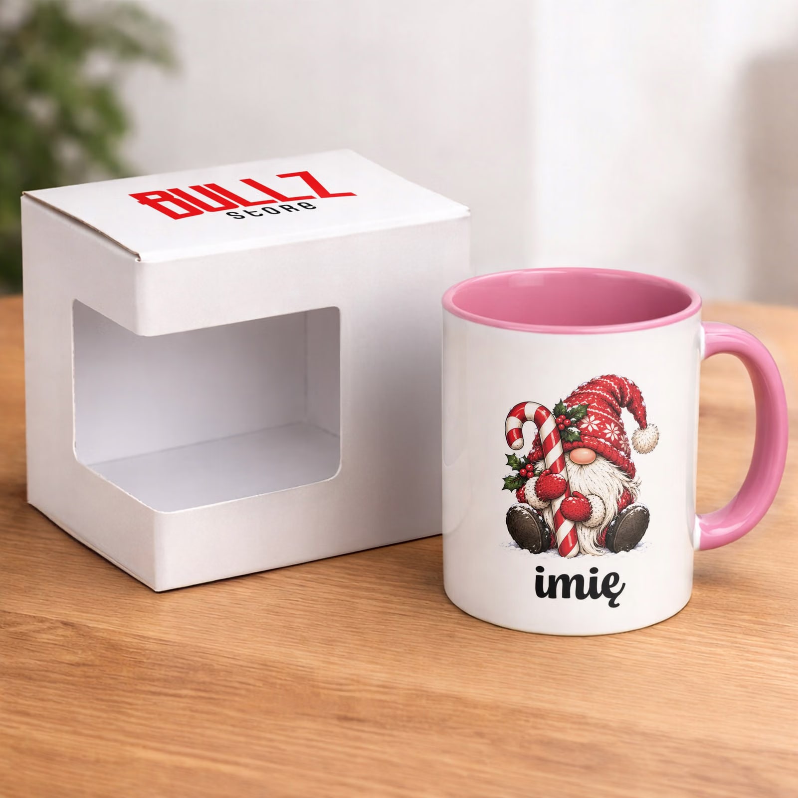 Kubek Różowy Personalizowany z Nadrukiem Boże Narodzenie Święta Prezent