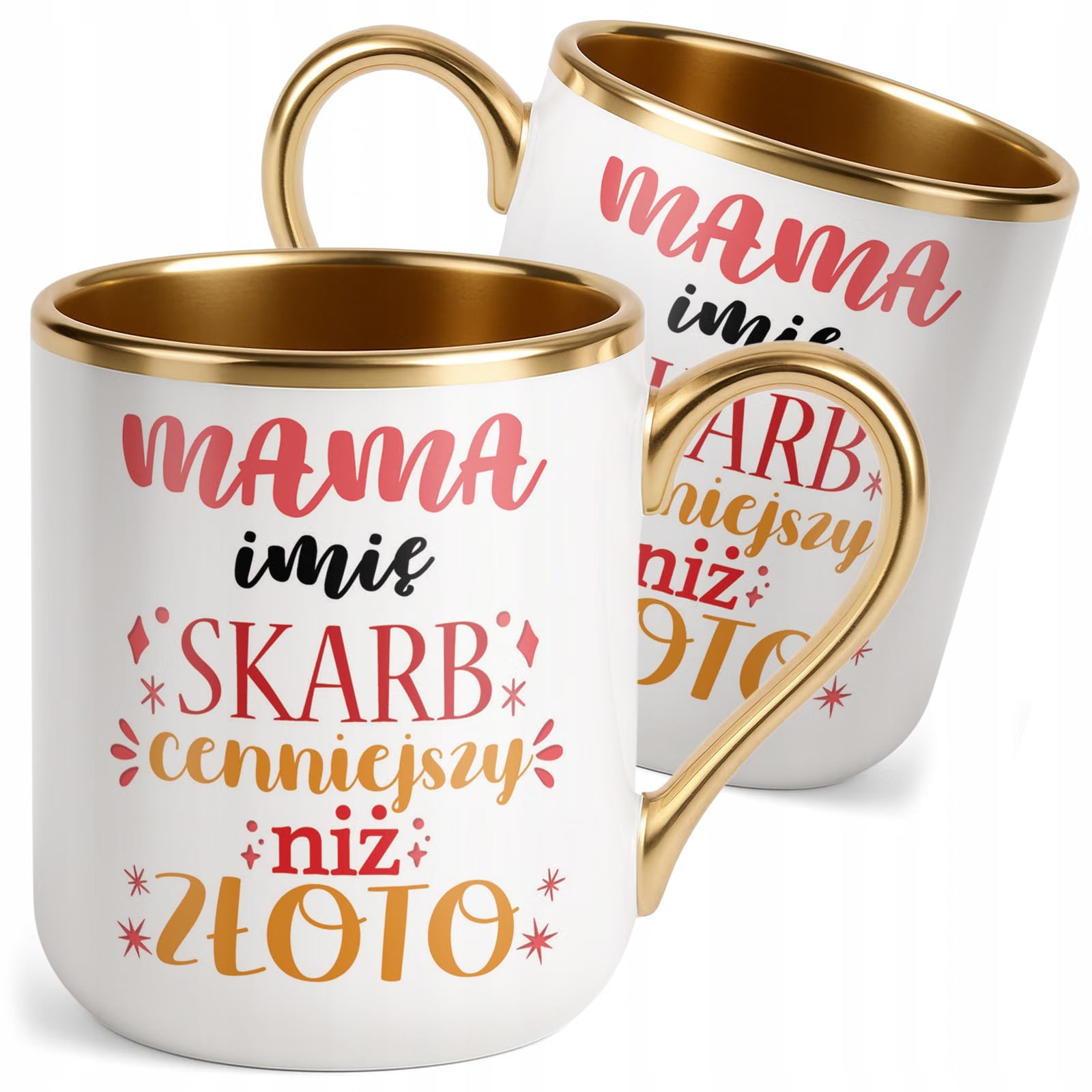 Kubek Premium Złoty Personalizowany Dzień Matki Dla Mamy Prezent Upominek