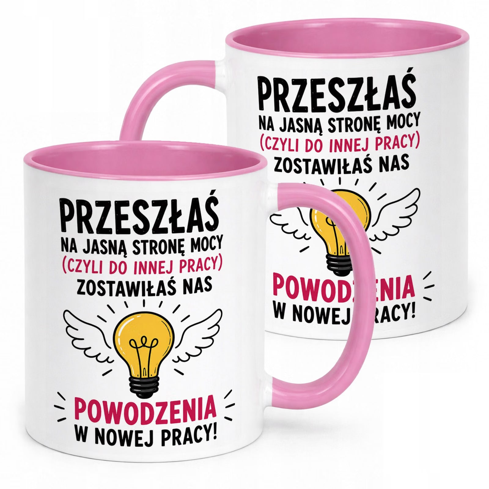 Kubek Różowy z nadrukiem Pożegnanie Odejście z Pracy Dla Koleżanki