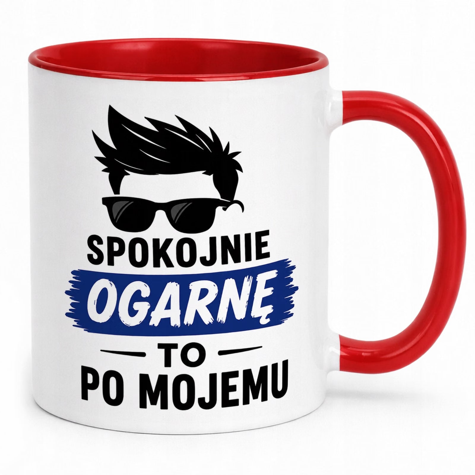 Czerwony Kubek z nadrukiem Dzień Chłopaka Mężczyzny Upominek Prezent