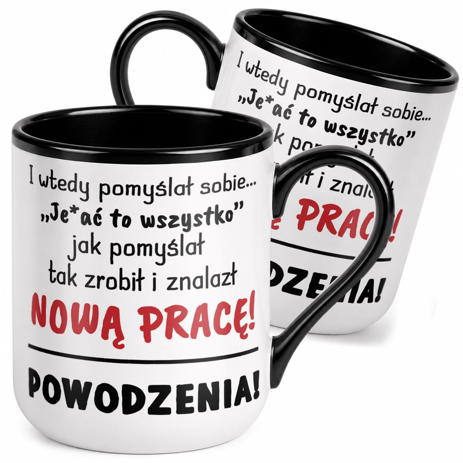 Kubek z nadrukiem Premium Czarny Pożegnanie Odejście z Pracy Prezent