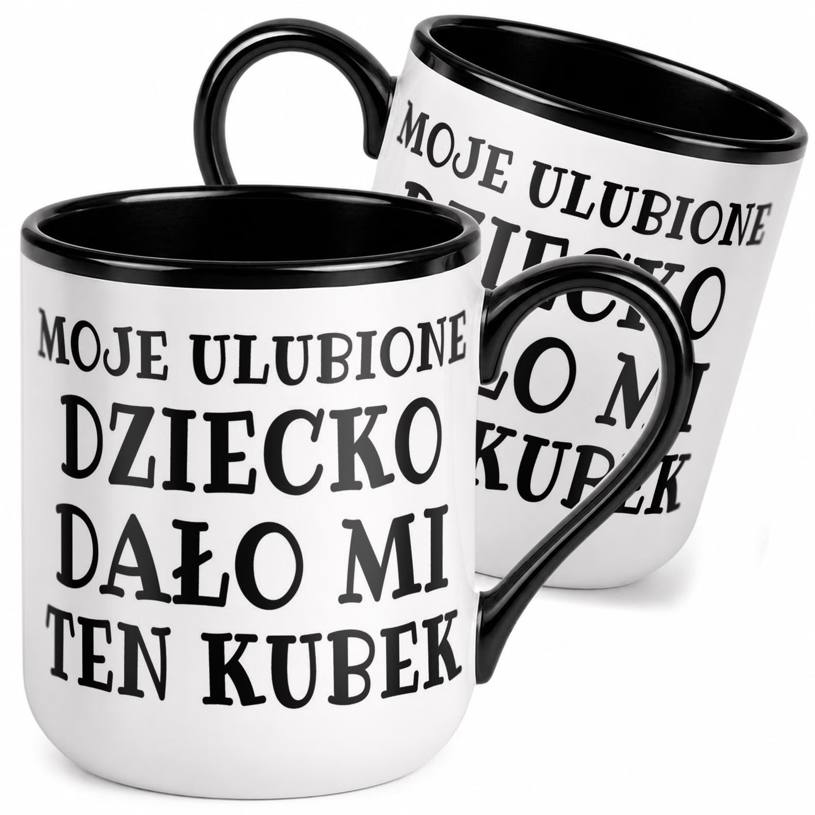 Kubek z nadrukiem Premium Czarny Dla Rodzica Moje Ulubione Dziecko Prezent
