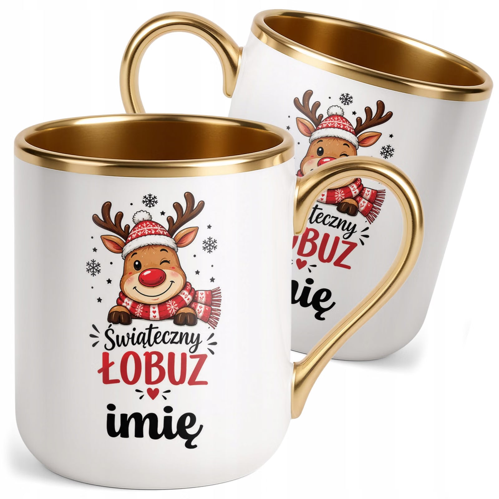 Kubek Personalizowany Premium Złoty Boże Narodzenie Święta Prezent
