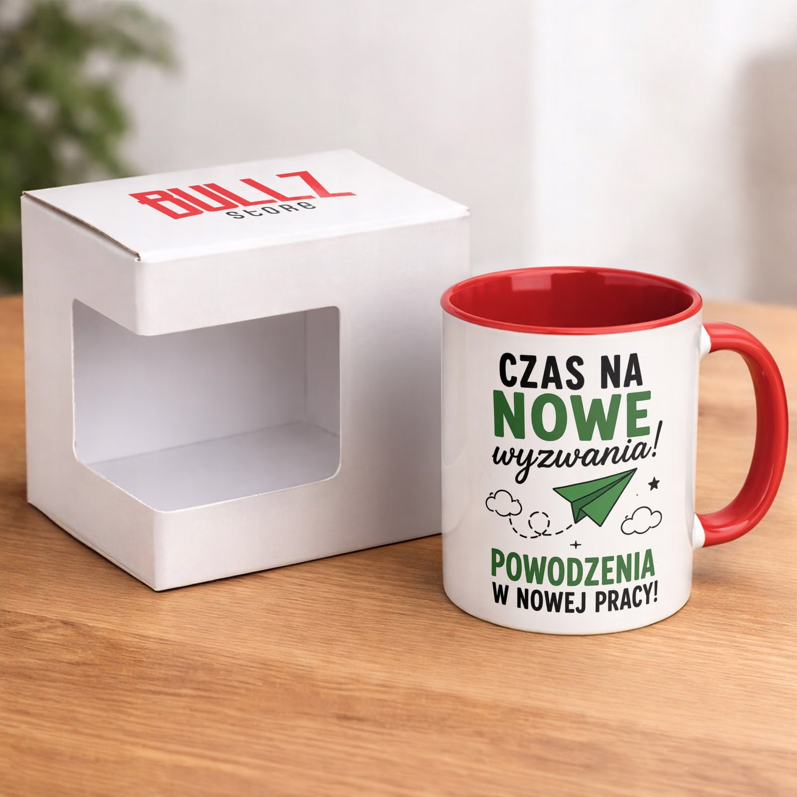 Kubek Czerwony z nadrukiem Pożegnanie Odejście z Pracy Upominek Prezent