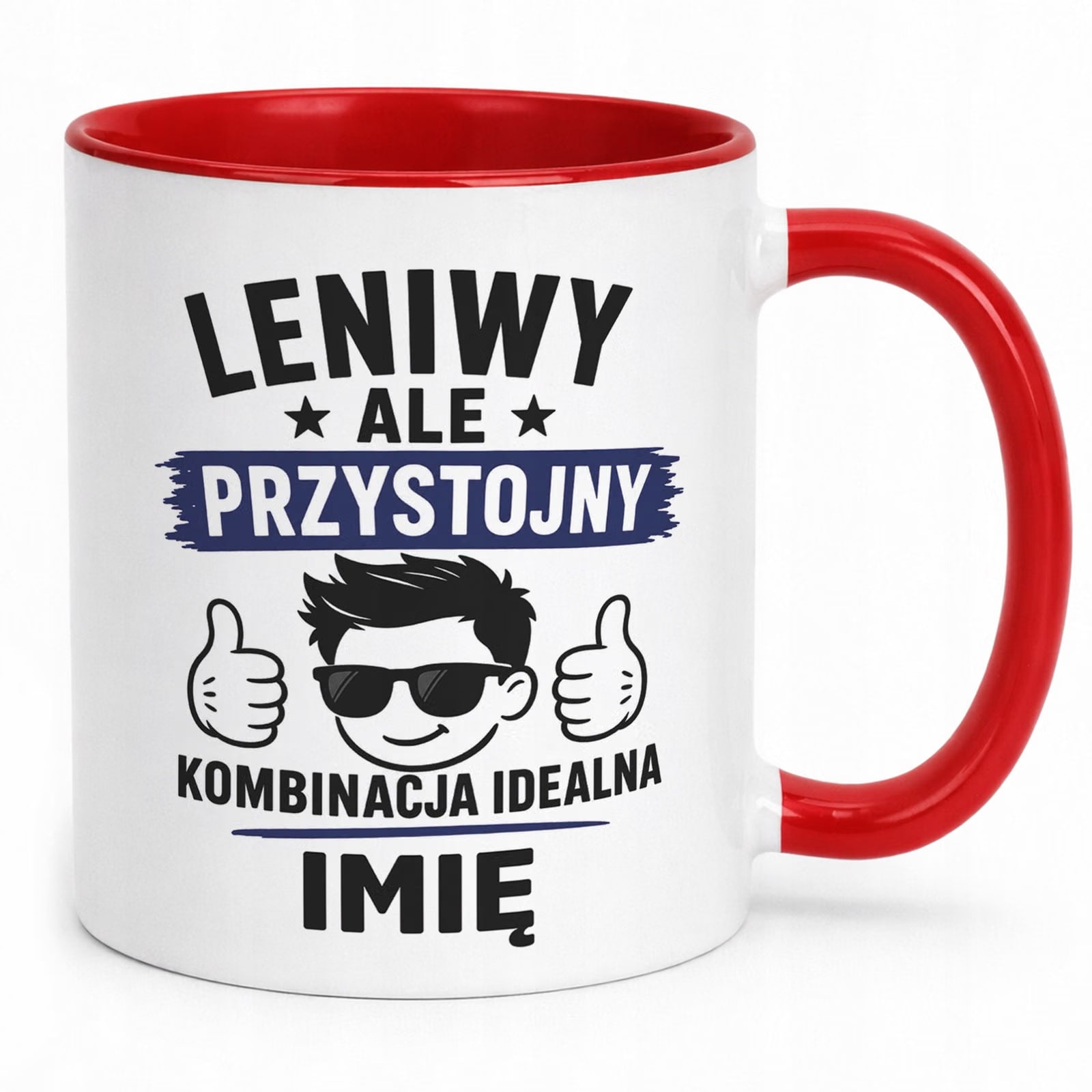 Czerwony Kubek personalizowany z nadrukiem Dzień Chłopaka Mężczyzny Prezent