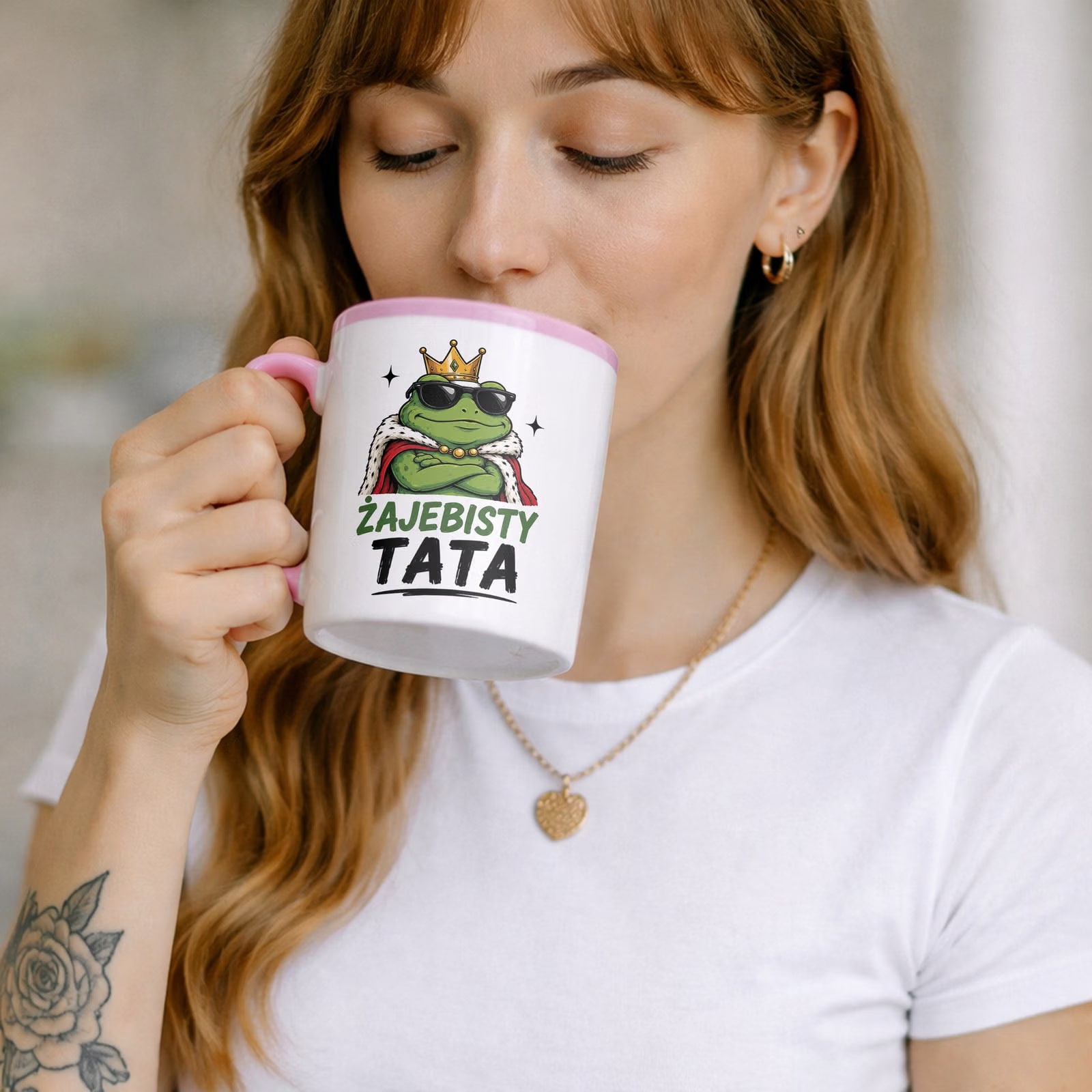Kubek Różowy upominek na Dzień Ojca prezent dla taty