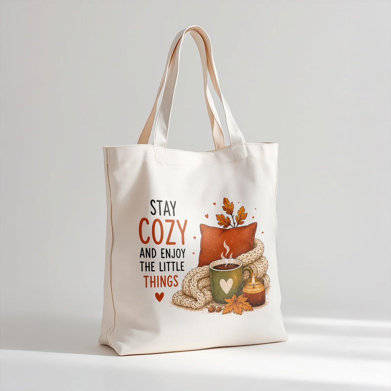 Torba shopper bawełniana premium jesień jesienna na zakupy z nadrukiem